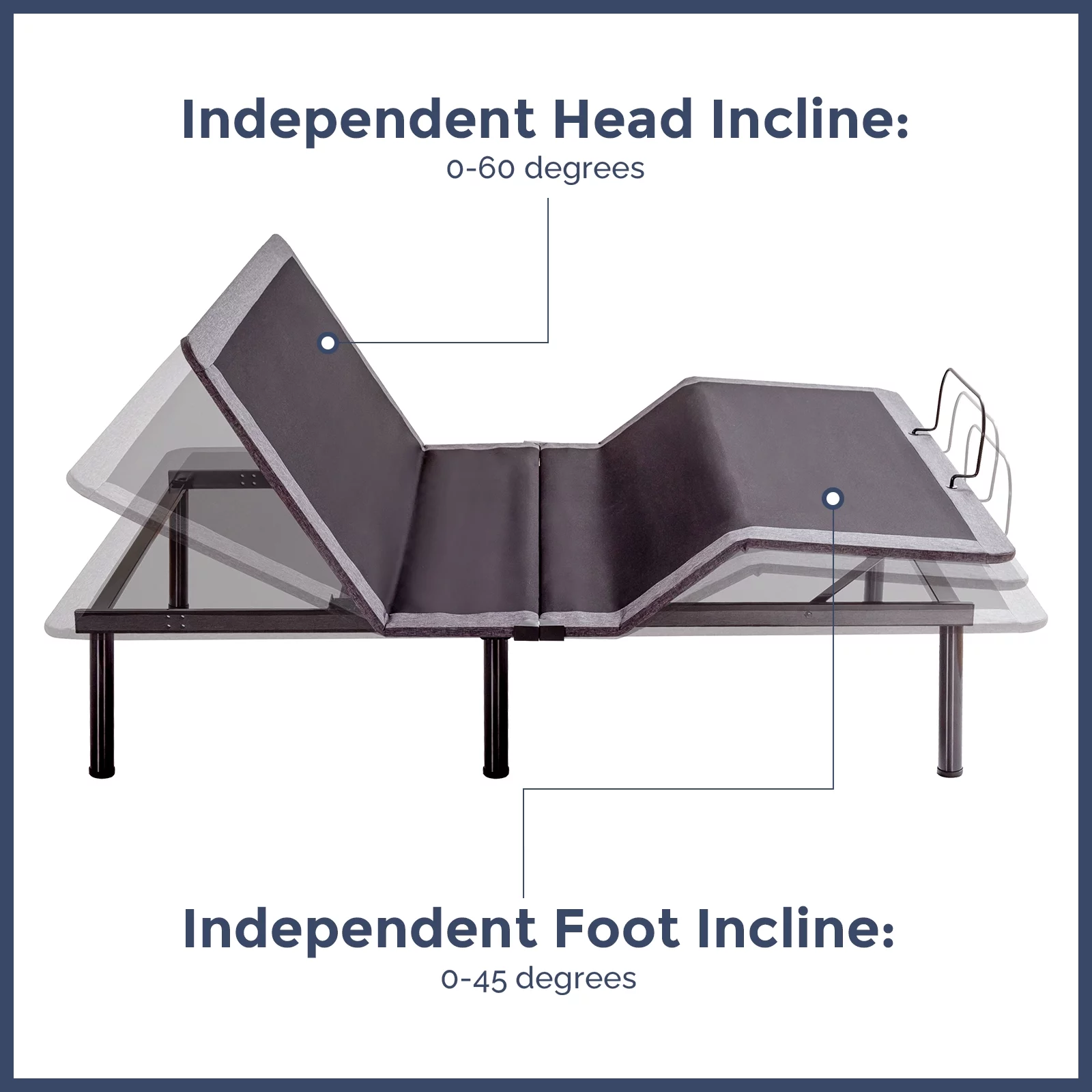 Adjustable Bed Frame, Twin XL Size Electric Adjustable Bed Base with Wireless Remote, Head and Foot Incline, Easy Assembly