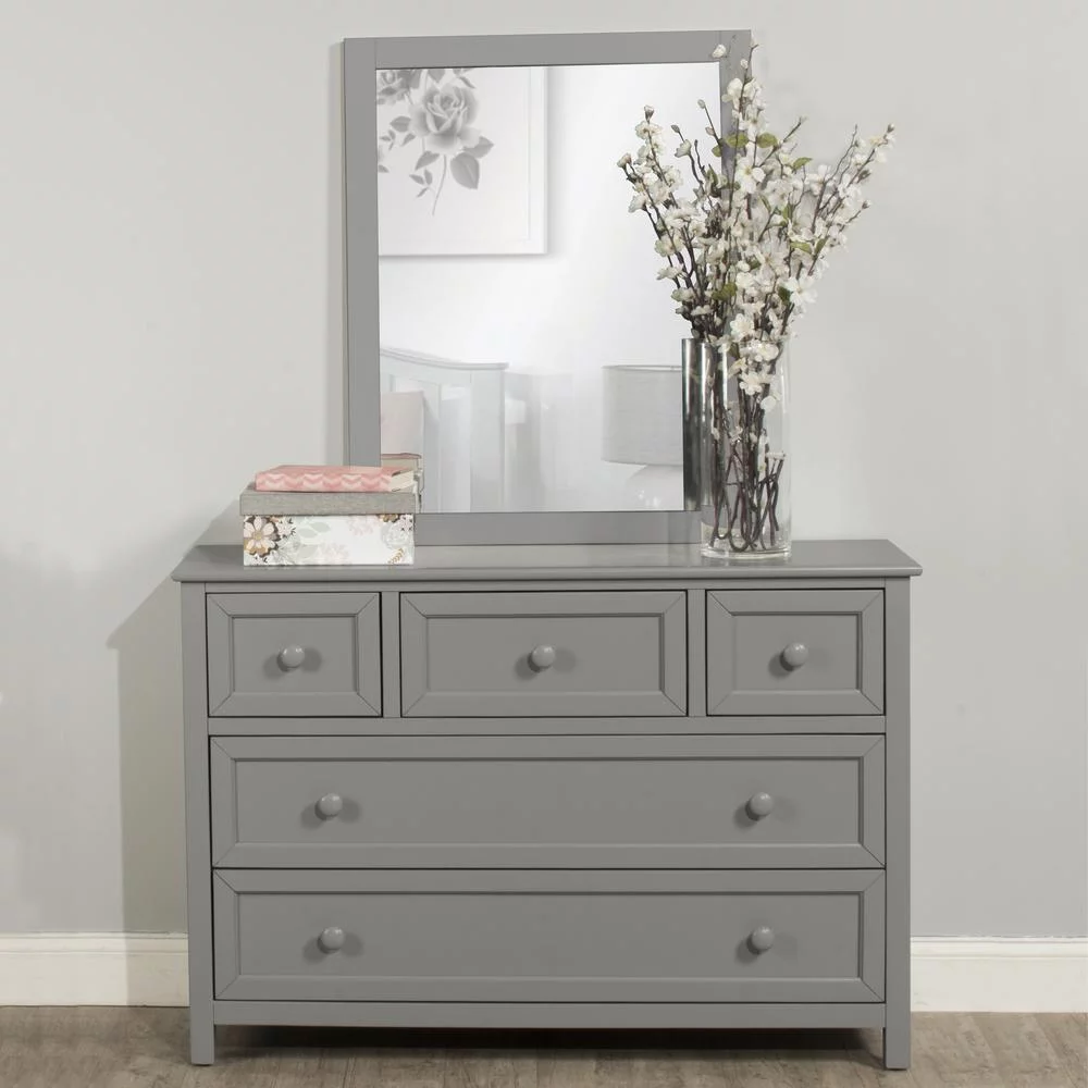 Hillsdale Schoolhouse 4.0 Contemporary Wood Dresser and Mirror in Gray