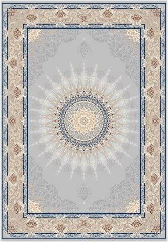 Ladole Rugs Albion Flatweave Grey Sunburst Vintage Area Rug For Livingroom Bedroom Patio Size 5x7 8x10 8x11 9x12 feet