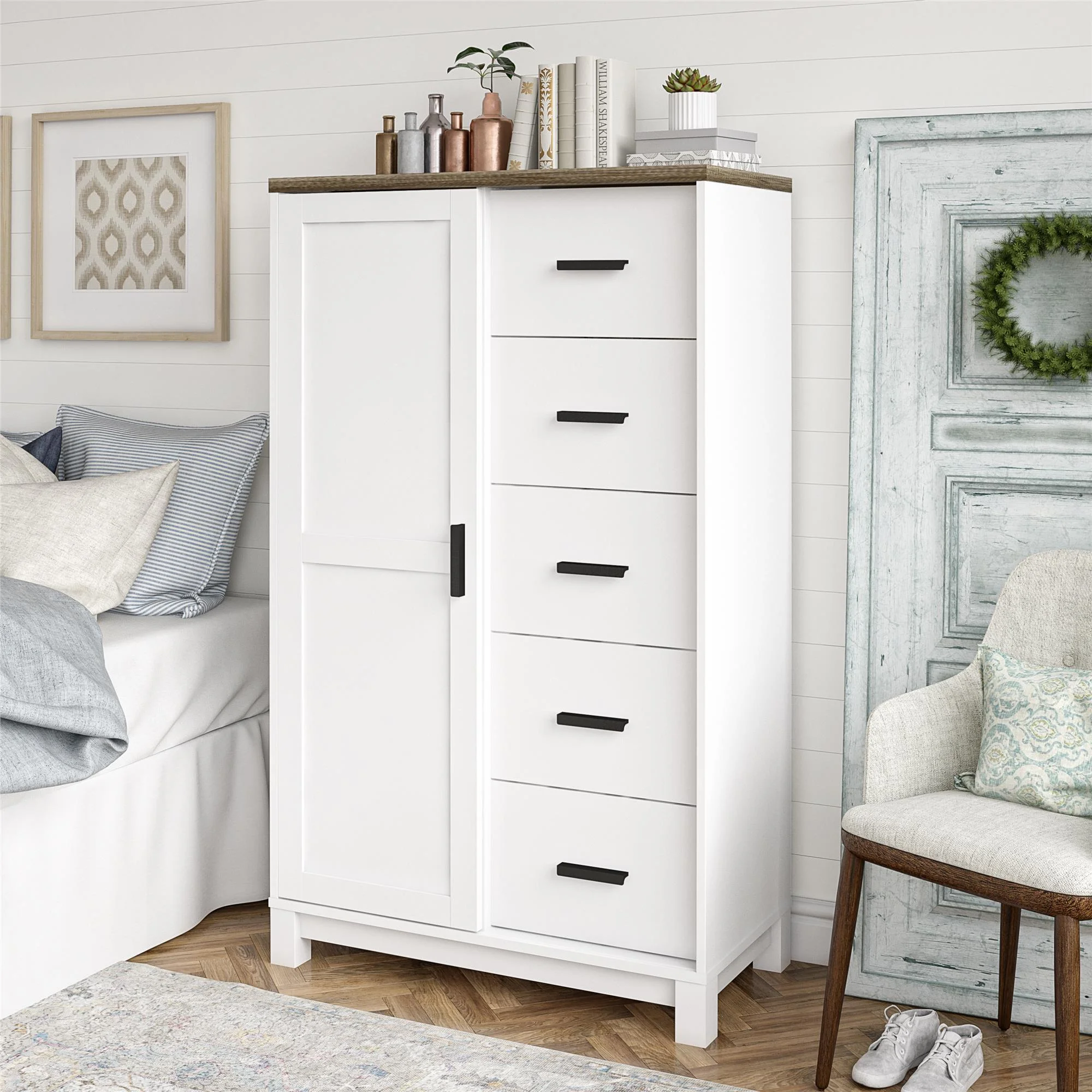Better Homes & Gardens Langley Bay Gentleman's Chest, White