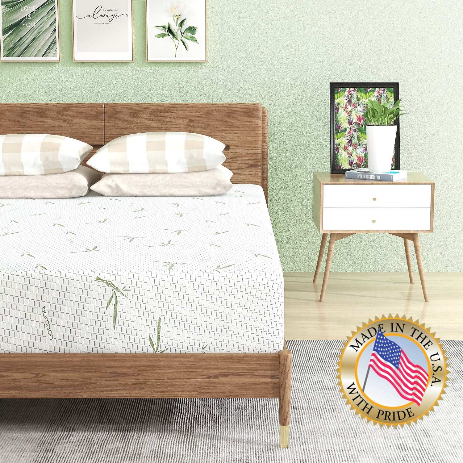 Queen Mattress,8 inch Memory Foam Mattress Bed in a Box with Green Tea Cooling Gel,Made in USA