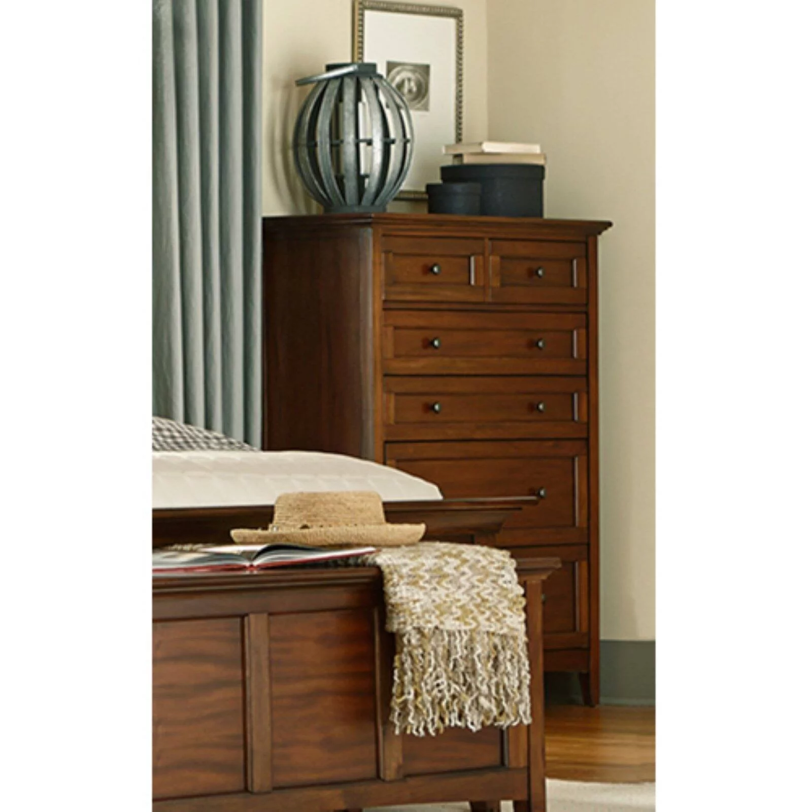 A-America Westlake 6 Drawer Chest, Cherry Brown Finish