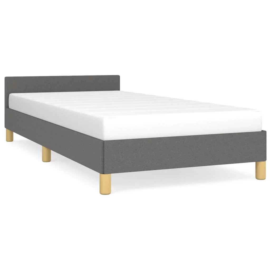 Bed Frame with Headboard Dark Gray 39.4