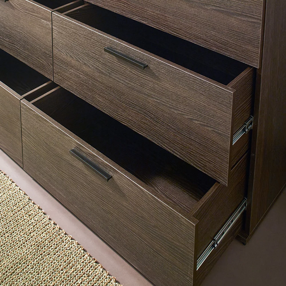 CoSoTower Morgan Farmhouse Six-Drawer Jumbo Dresser in Espresso
