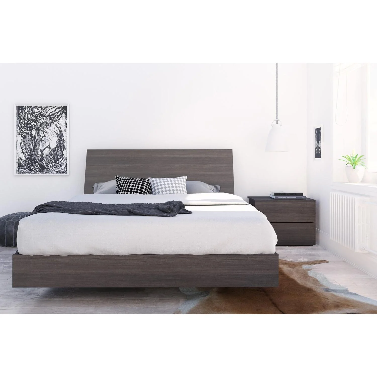 Jet Set Queen Size Bedroom BUNDLE #400794 from Nexera, Ebony-Size:Queen