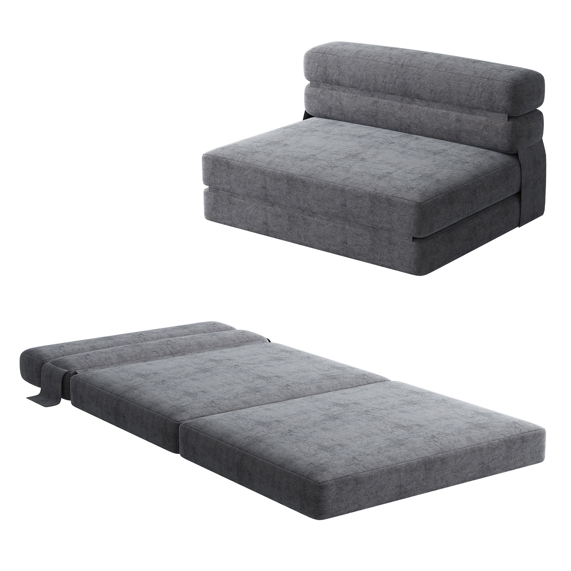 HNEBC Folding Sofa Bed Couch, Memory Foam Futon Sofa Bed, Modern Linen Fabric Futon Couch for Bedroom/Livingroom (78.7