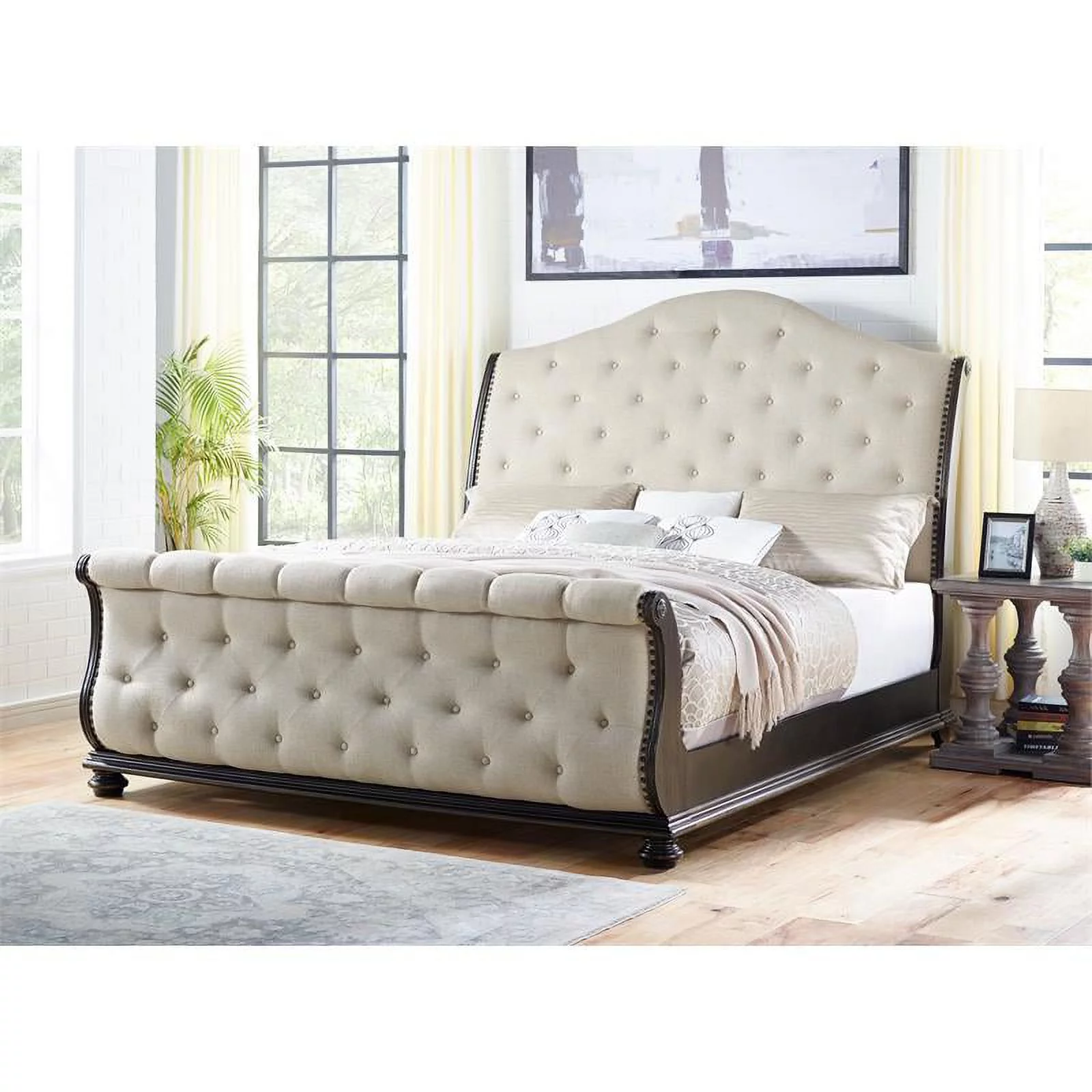 Steve Silver Rhapsody Multi-step Molasses King Wood 6-Piece Sleigh Bedroom Set