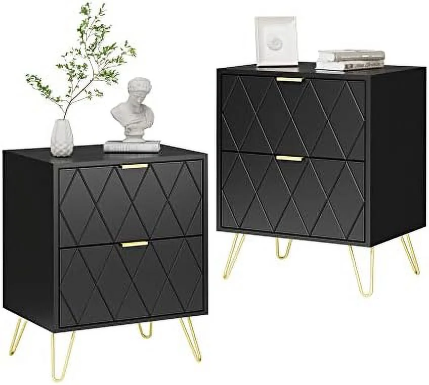 TJUNBOLIFE Large Navy Blue 6 Drawer Dresser for Bedroom Large Double Dresser with Wide Drawers and Gold Handles Chest of Drawers