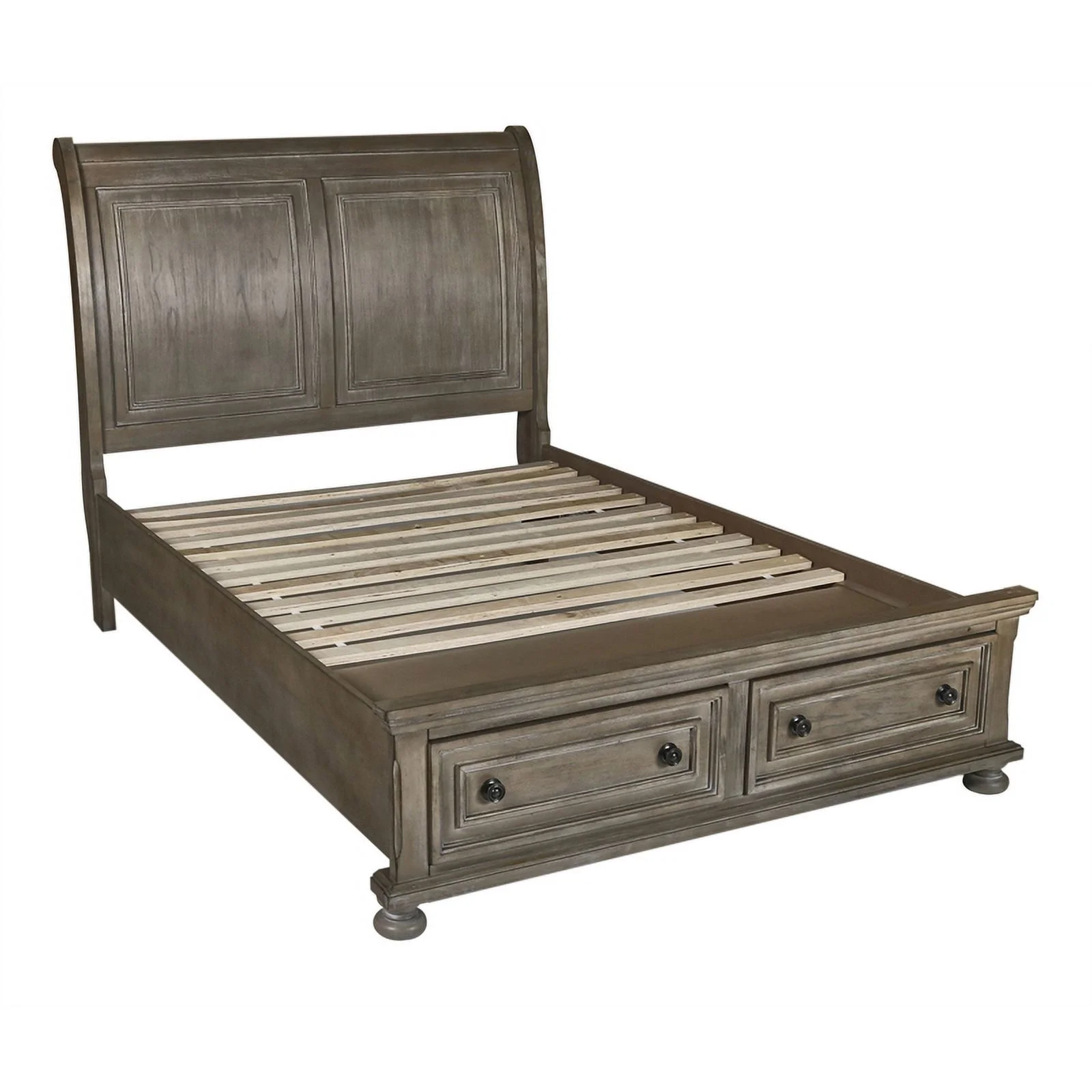 New Classic Furniture Allegra 4PC Wood Full Bedroom Set with Chest in Pewter