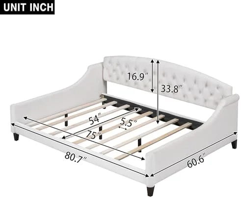 NLIBOOMLife Twin Size Daybed with Trundle Upholstered Twin Daybed Frame Sofa Bed for Bedroom Living Room Beige