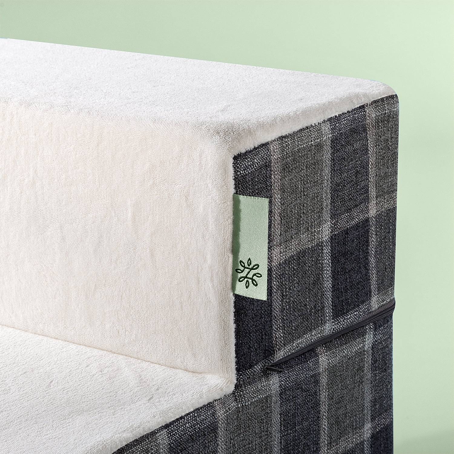 Zinus Cozy 3-Step Pet Stair Medium, Grey Checked