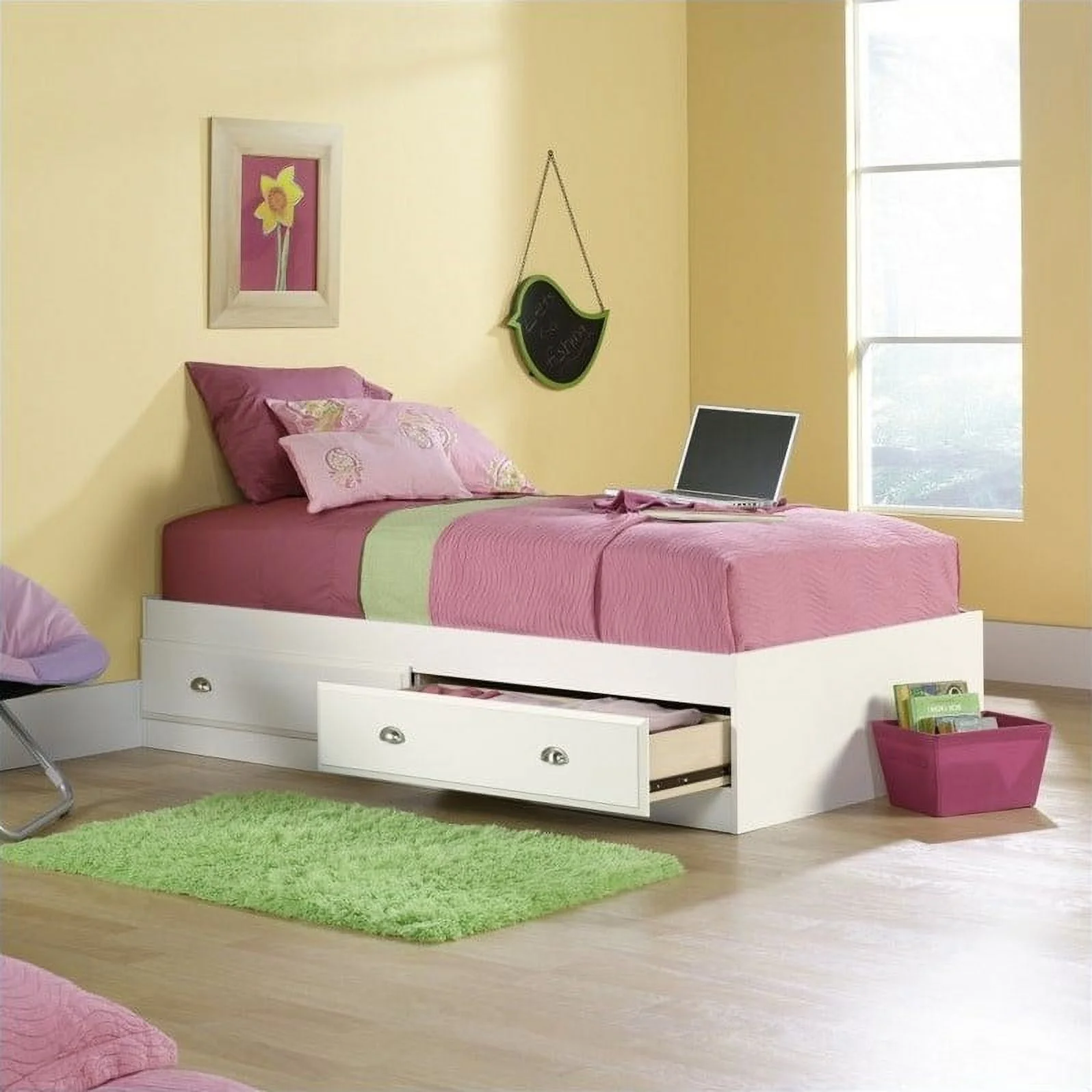 Kingfisher Lane Twin Mates Bed in Soft White
