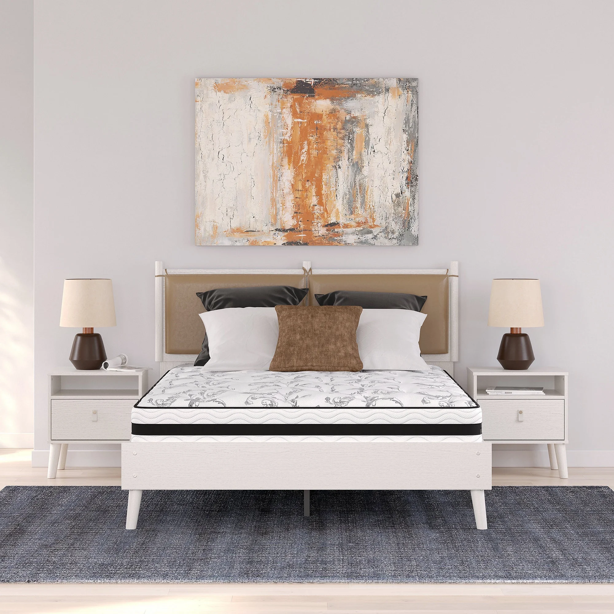 Signature Design by Ashley 8 Inch Chime Innerspring King Mattress in a Box, White