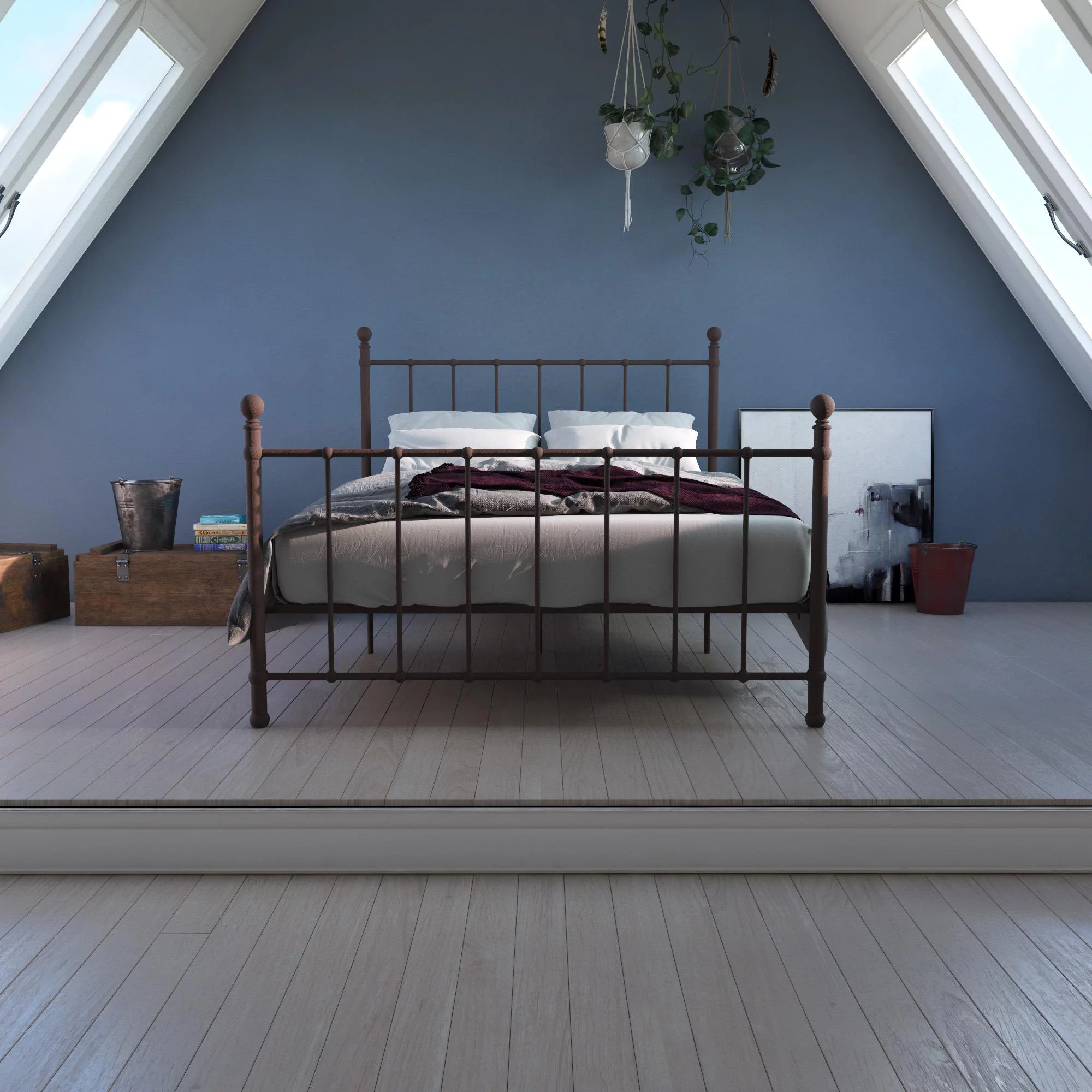 DHP BrickMill Metal Bed, Bronze, Full