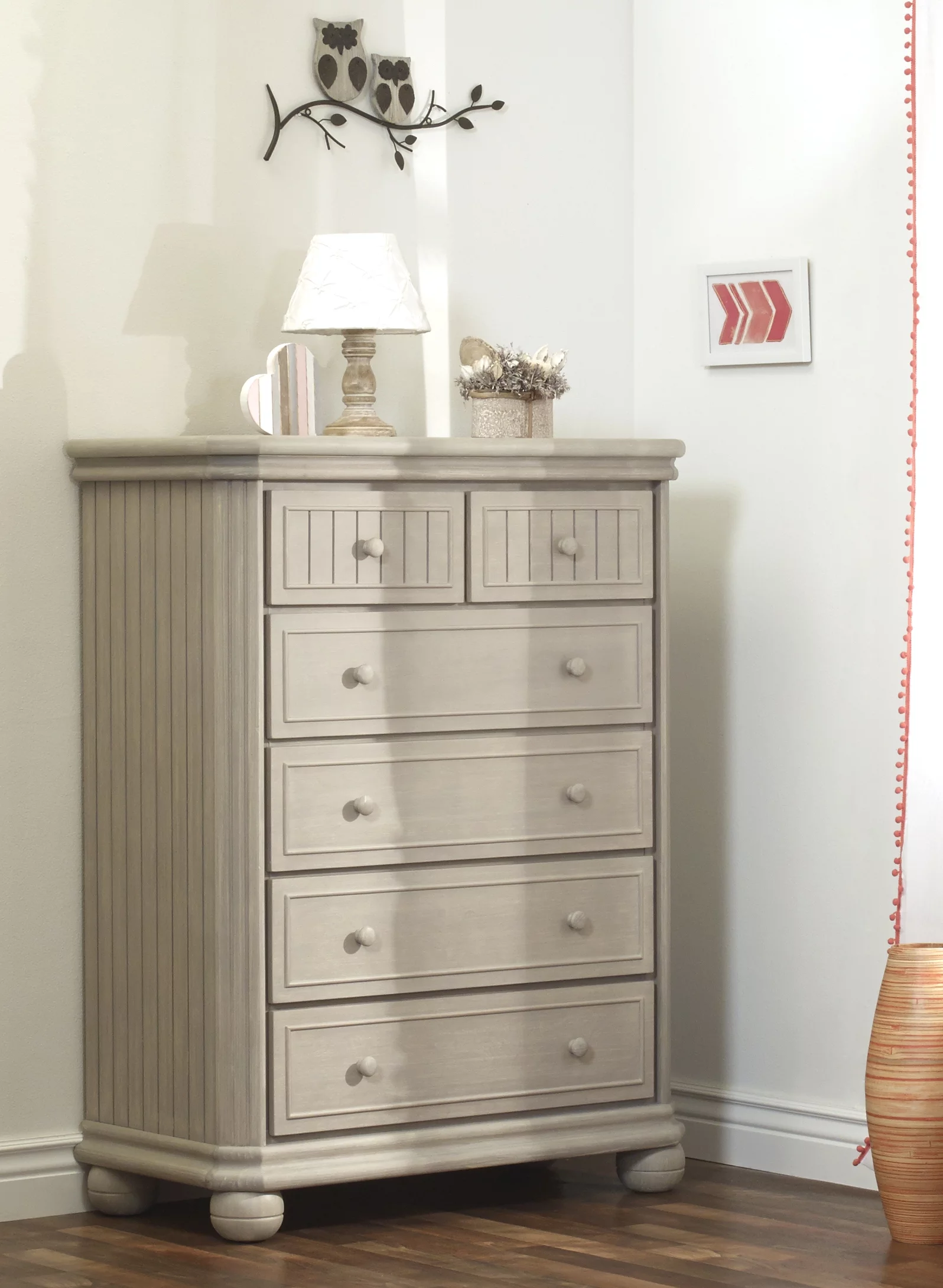 Sorelle Furniture Finley 6 Drawer Chest, Heritage Fog