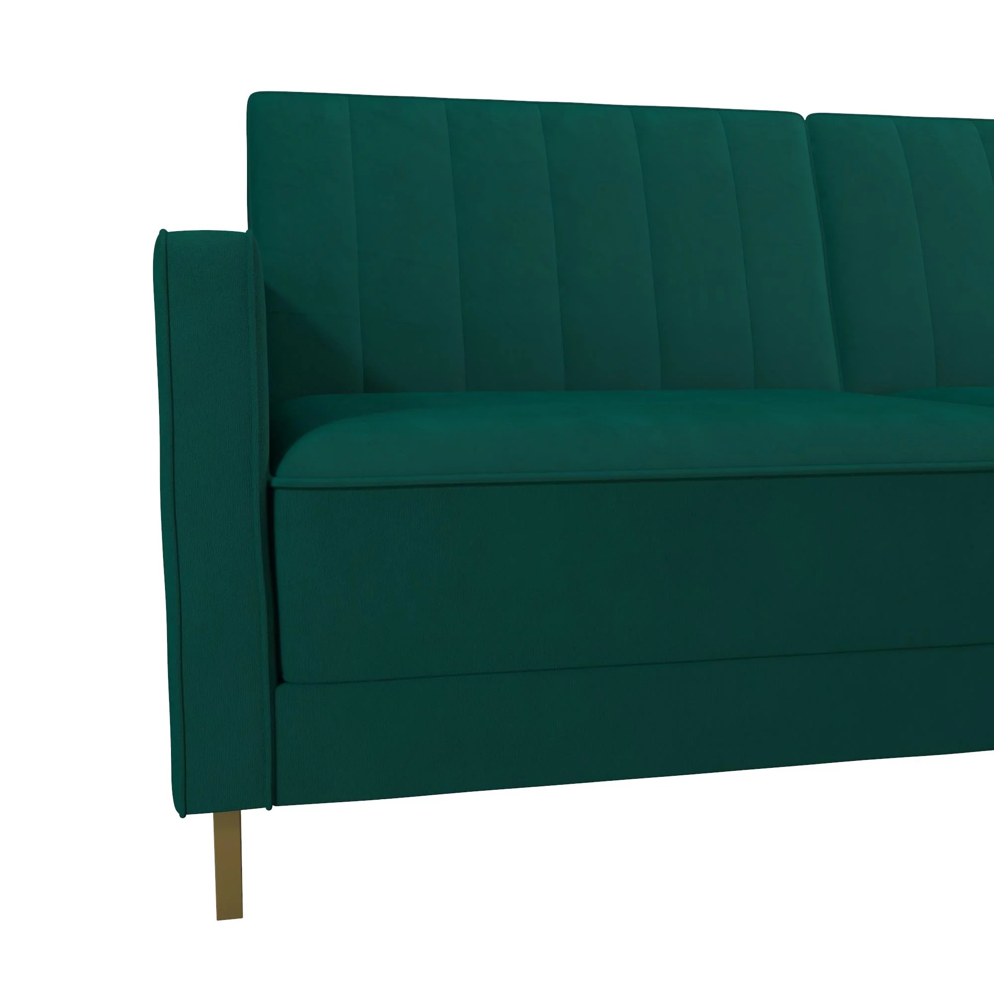 Novogratz Skylar Coil Futon, Green Velvet