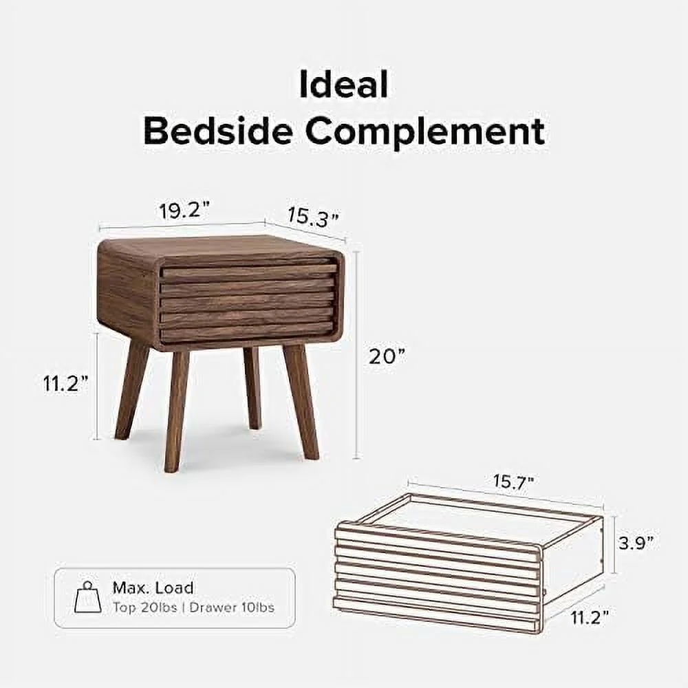 NLIBOOMLife Hannah Floating Nighstand  Natural Rattan Farmhouse  Wall Mounted Space Saving Bedside Tables  Nightstands  Drawer with Spacious   for Bedroom  Living (Riviera Oak Floating  S