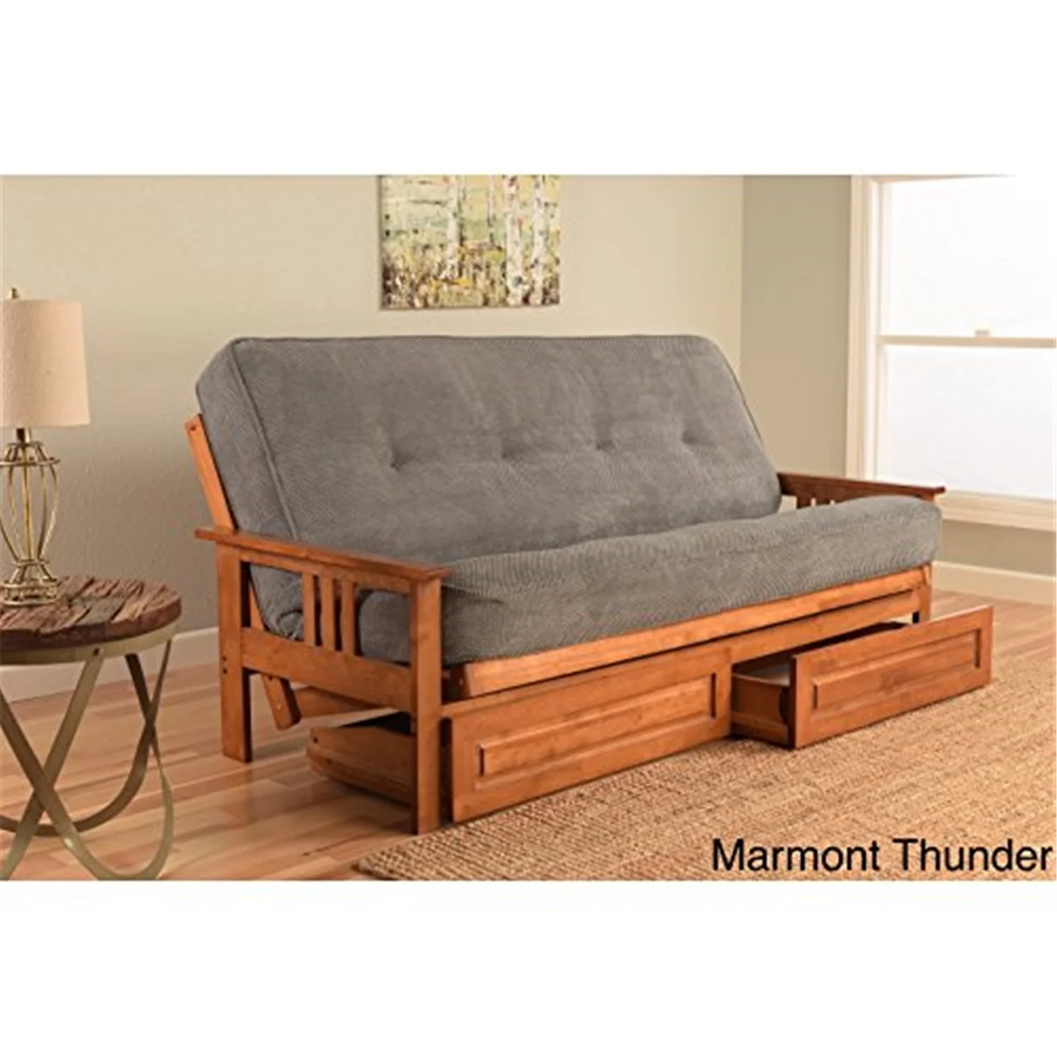 Maykoosh Medieval Majesty Full Futon Frame with Storage Drawers, Color:Barbados/Blue