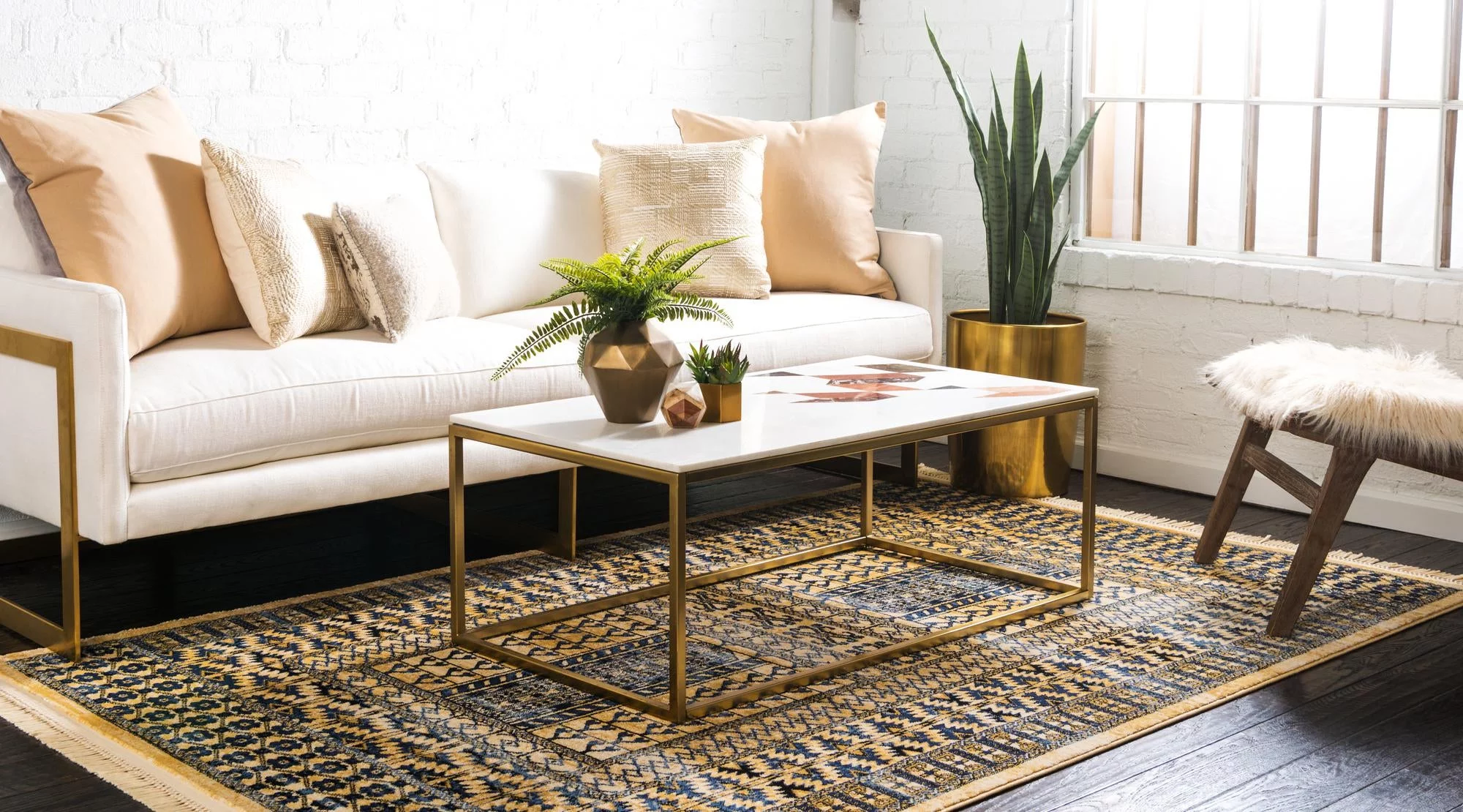 Unique Loom Sequoia District Rug Beige/Blue 7' 10