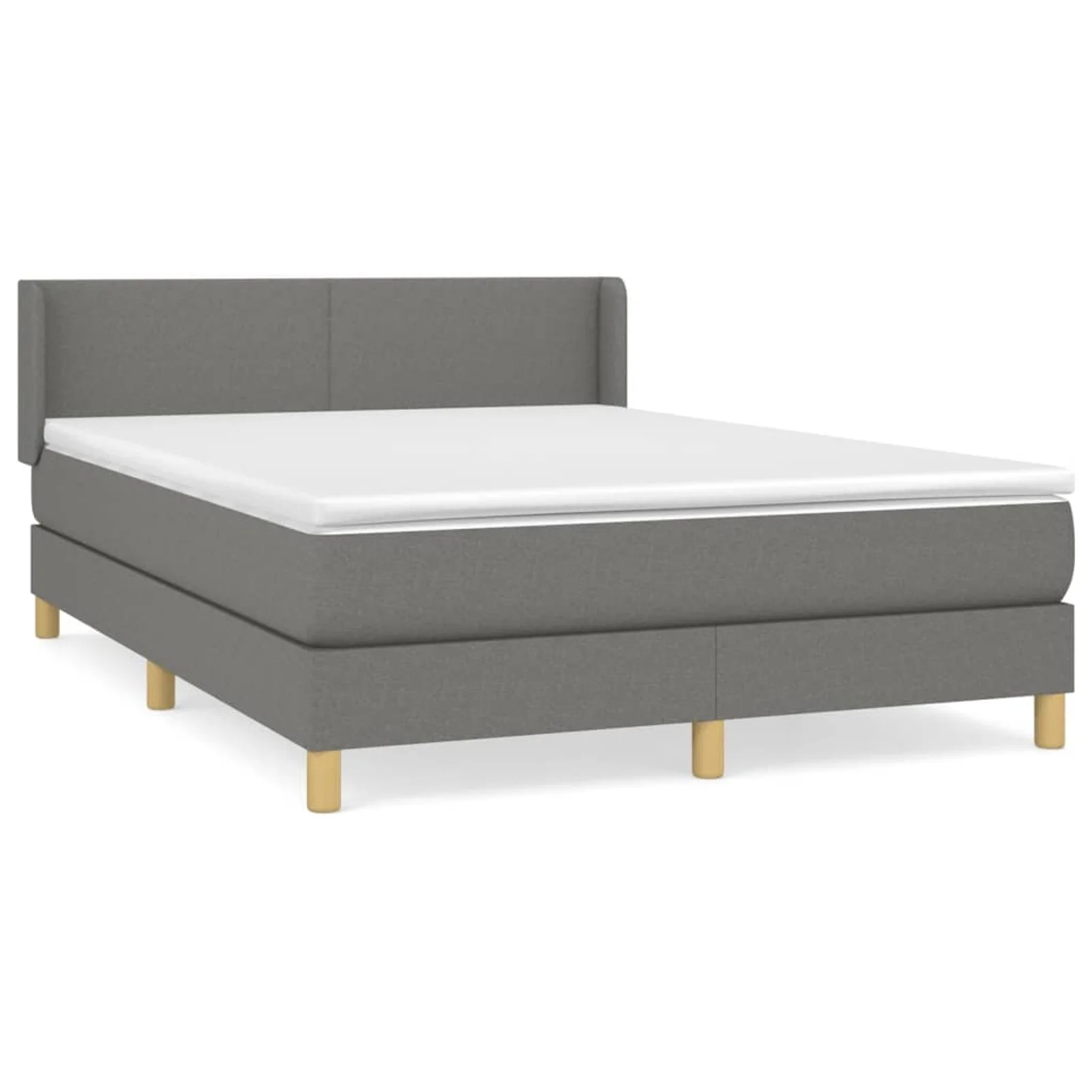 Tomshoo Box Spring Bed with Dark Gray Full Fabric