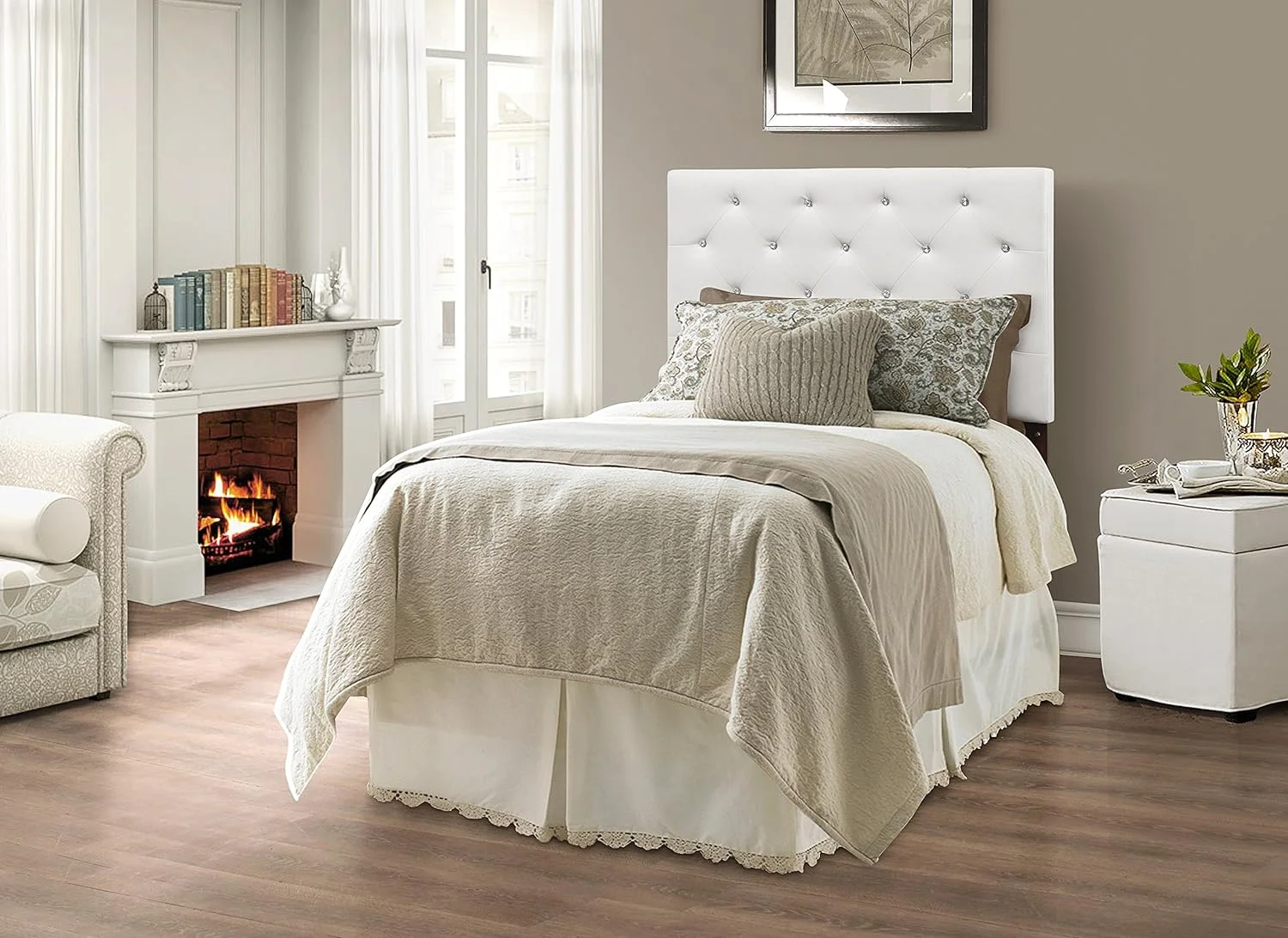 Super Nova Faux Leather Upholstered Headboard In White