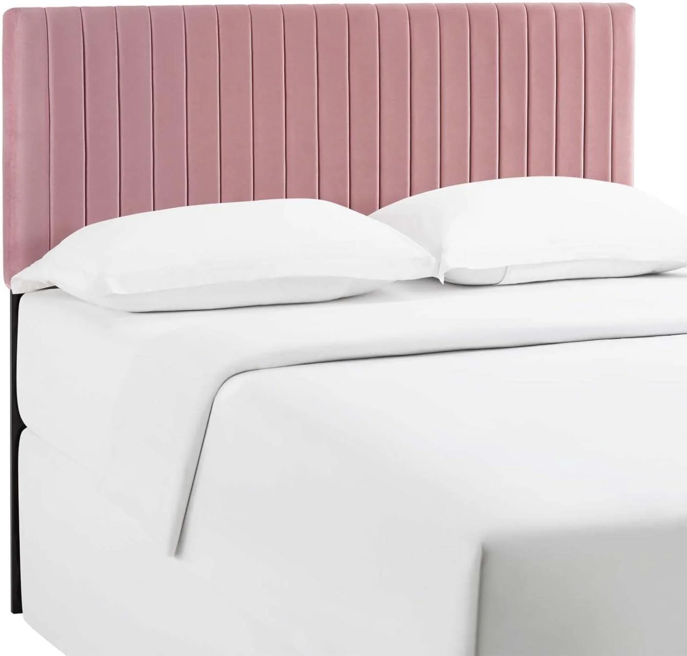 HBBOOMLIFE Keira Channel Tufted Performance Velvet Upholstered Full / Queen Headboard in Light Blue