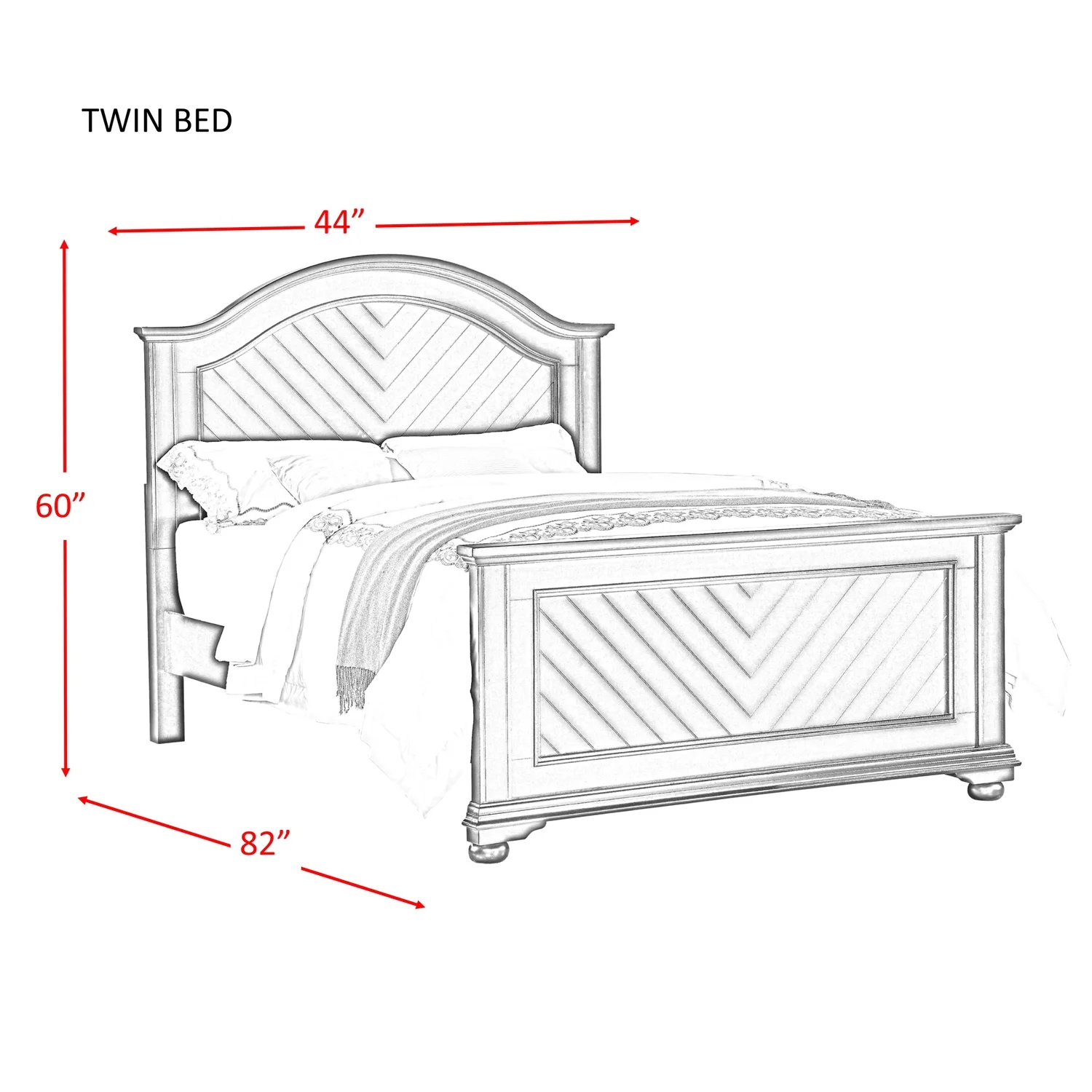 Picket House Furnishings Addison 3 Piece Twin Bedroom Set in White