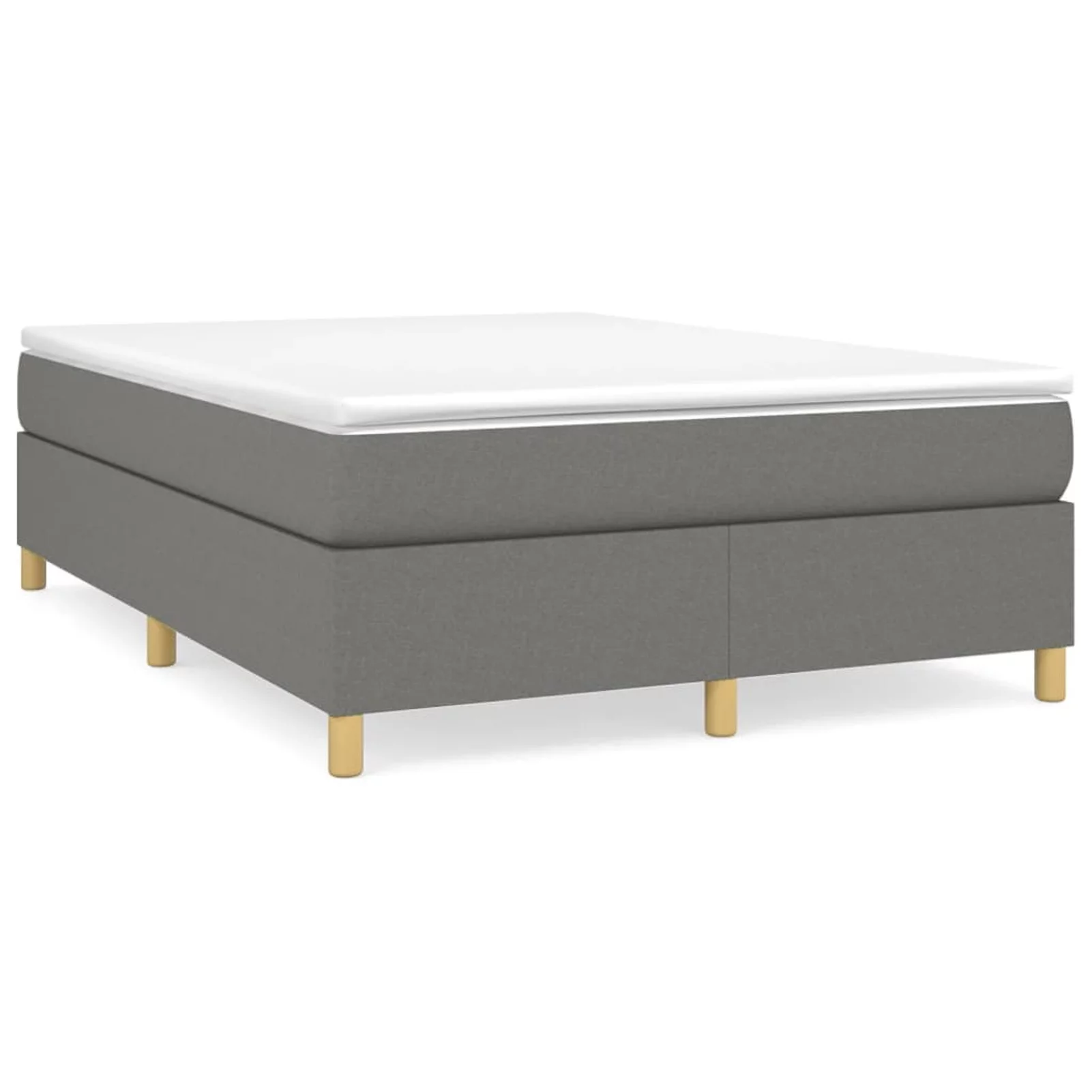 Dcenta Box Spring Queen Sizeed Frame with Mattress and Topper 81.1 x 59.8 x 13.8 Inch Fabric Platform Bed Frame Dark Gray for Bedroom