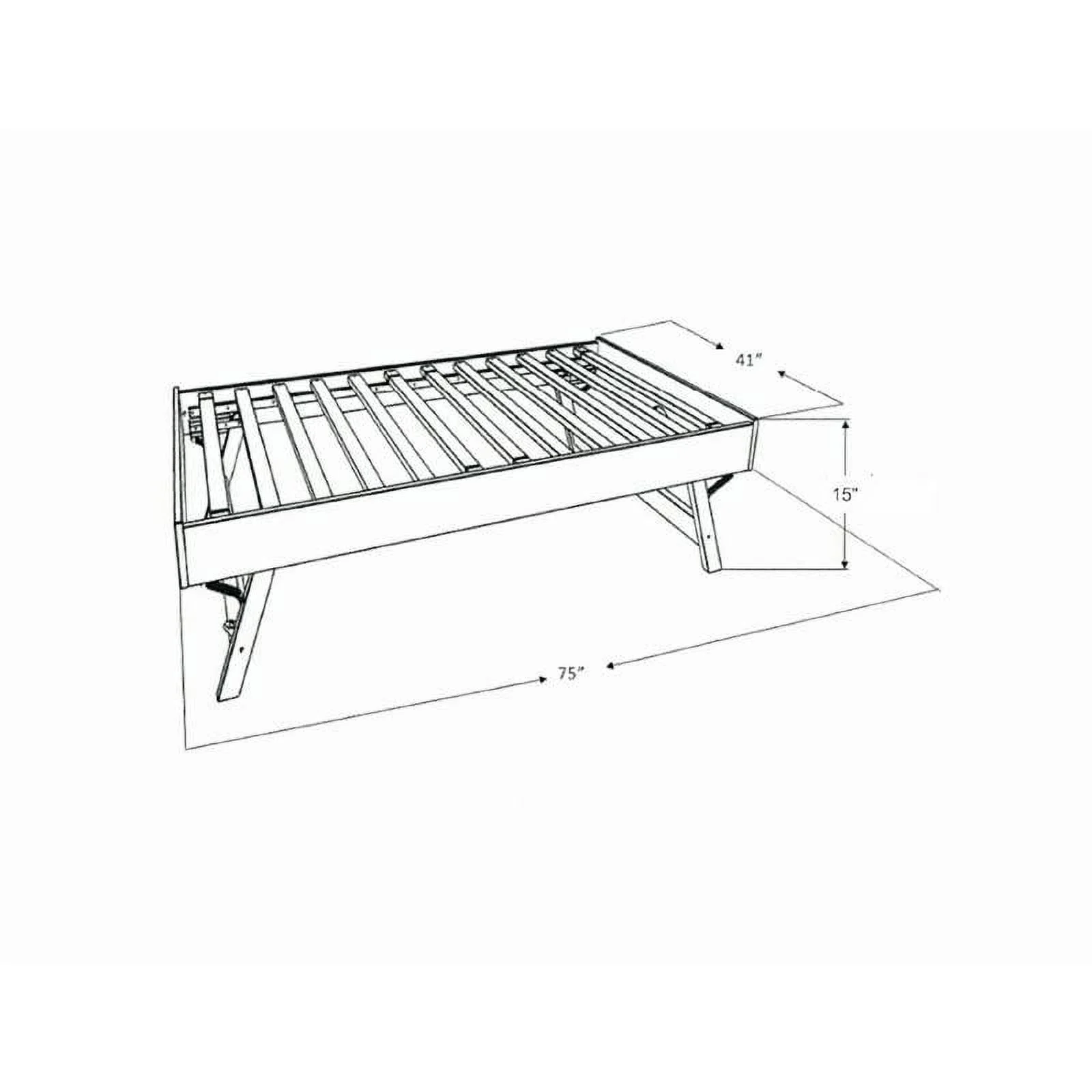 Kodiak Furniture Boho Wood Daybed and Pop Up Bed in White with Linen Mattress