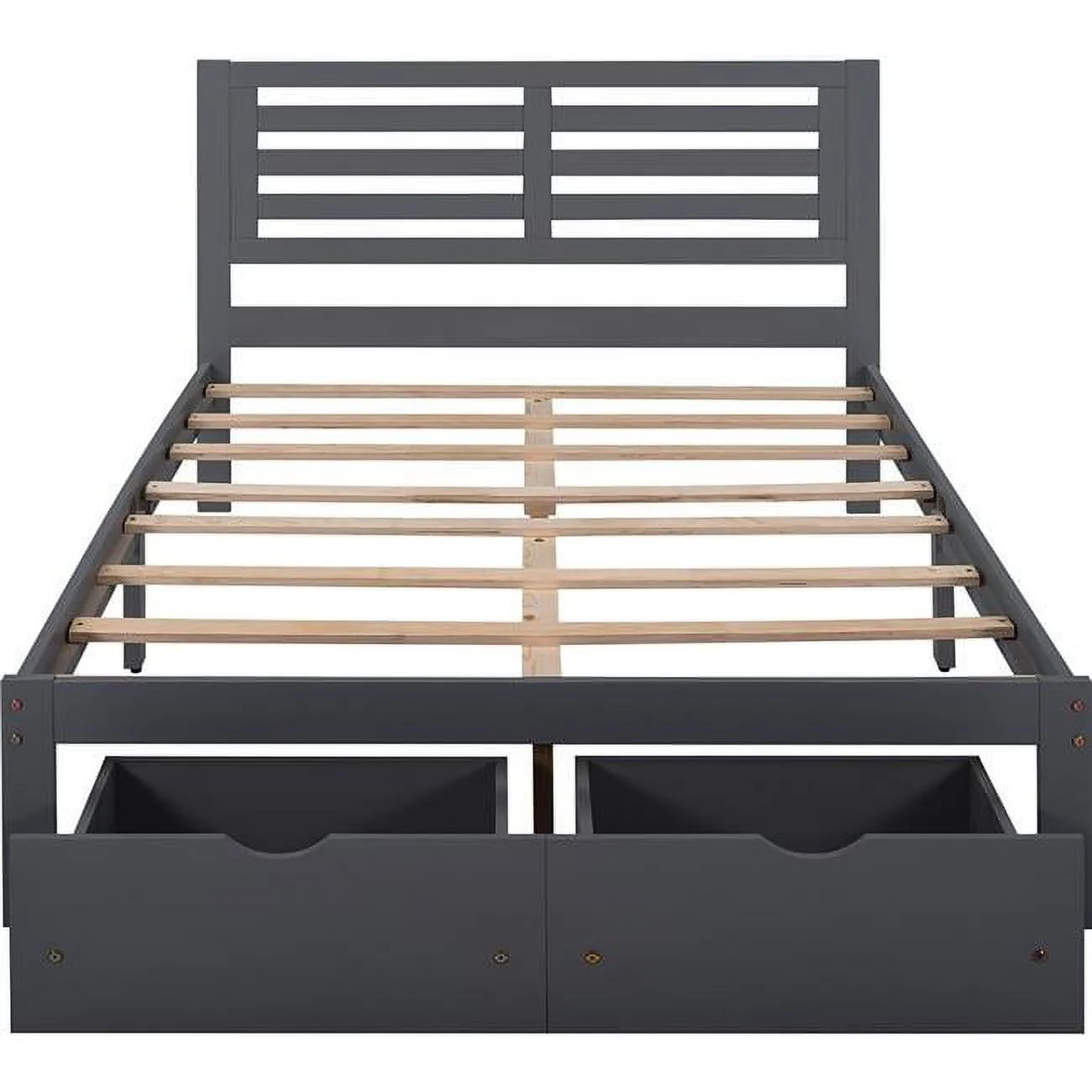 HomeRoots 41 x 54 x 75 in. Full & Double Size Gray Bed