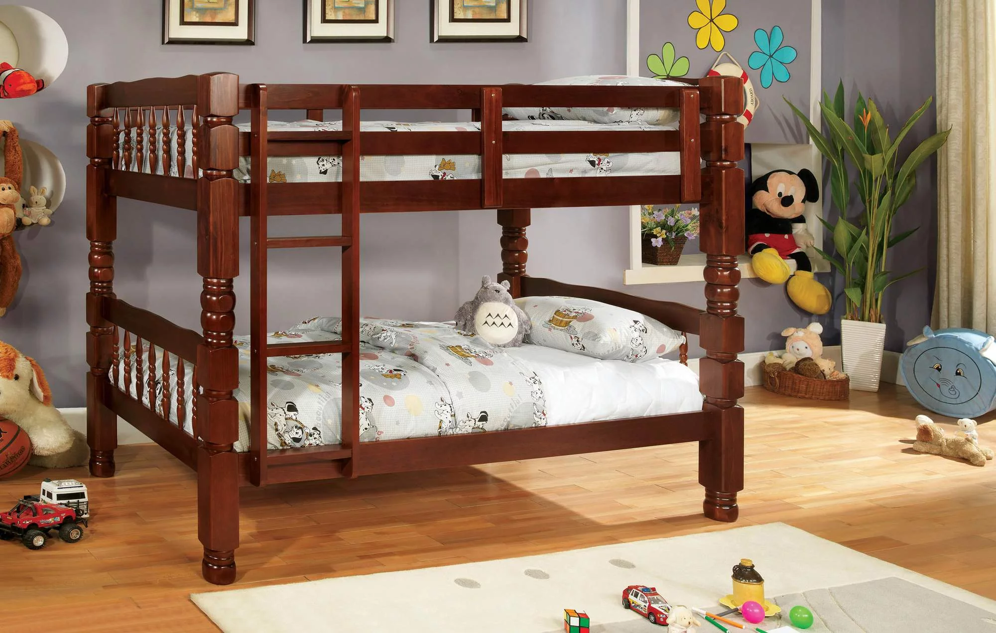 Furniture of America Ricky Wood Bunk Bed, Twin/Twin, Cherry