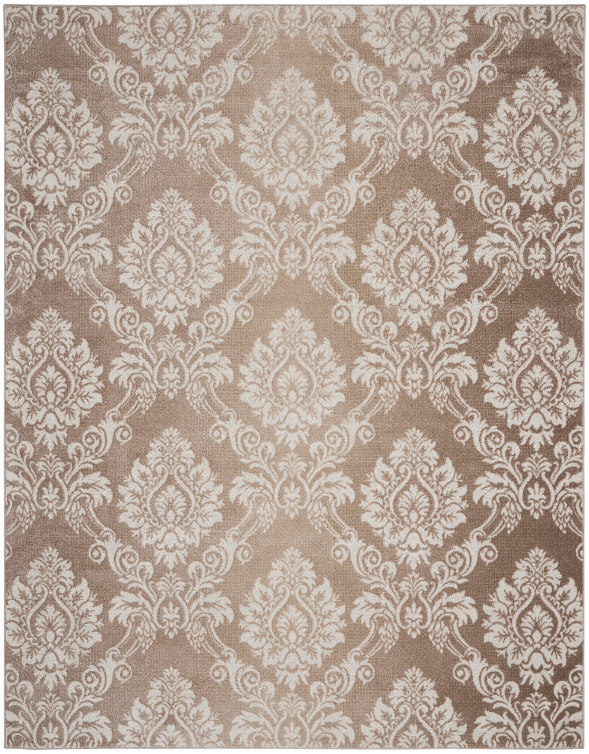 Nourison Elation Damask Ivory Mocha 7'10