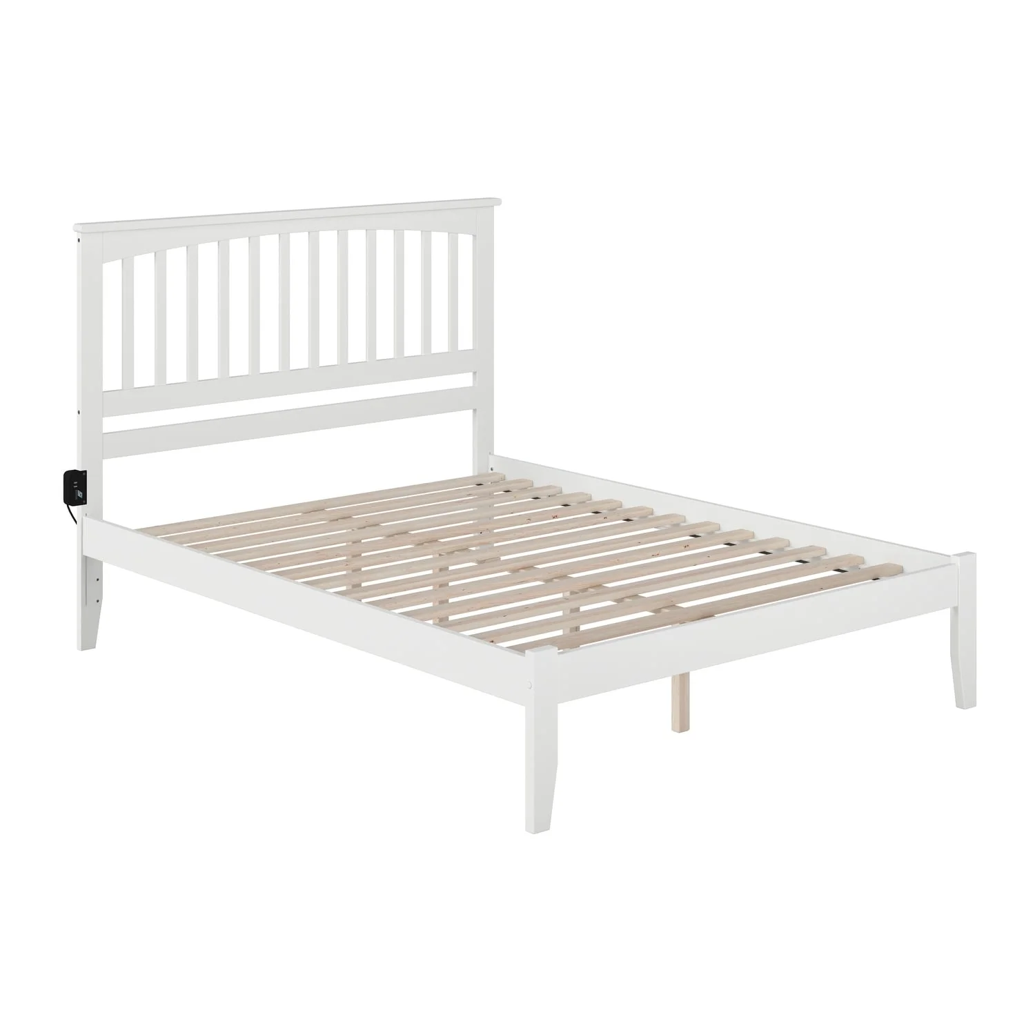 AFI Mission Queen Platform Bed with Open Foot Board in White