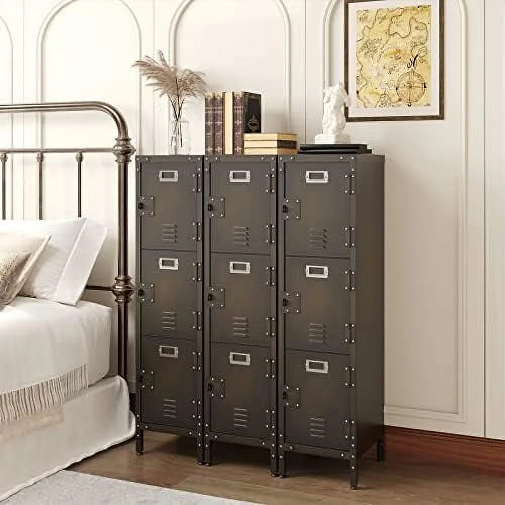xrboomlife Metal Locker Cabinet with 1 Door Steel Wardrobe Cabinet with Hanging Hooks Locker for Bedroom Home Office Gym and Changing Room