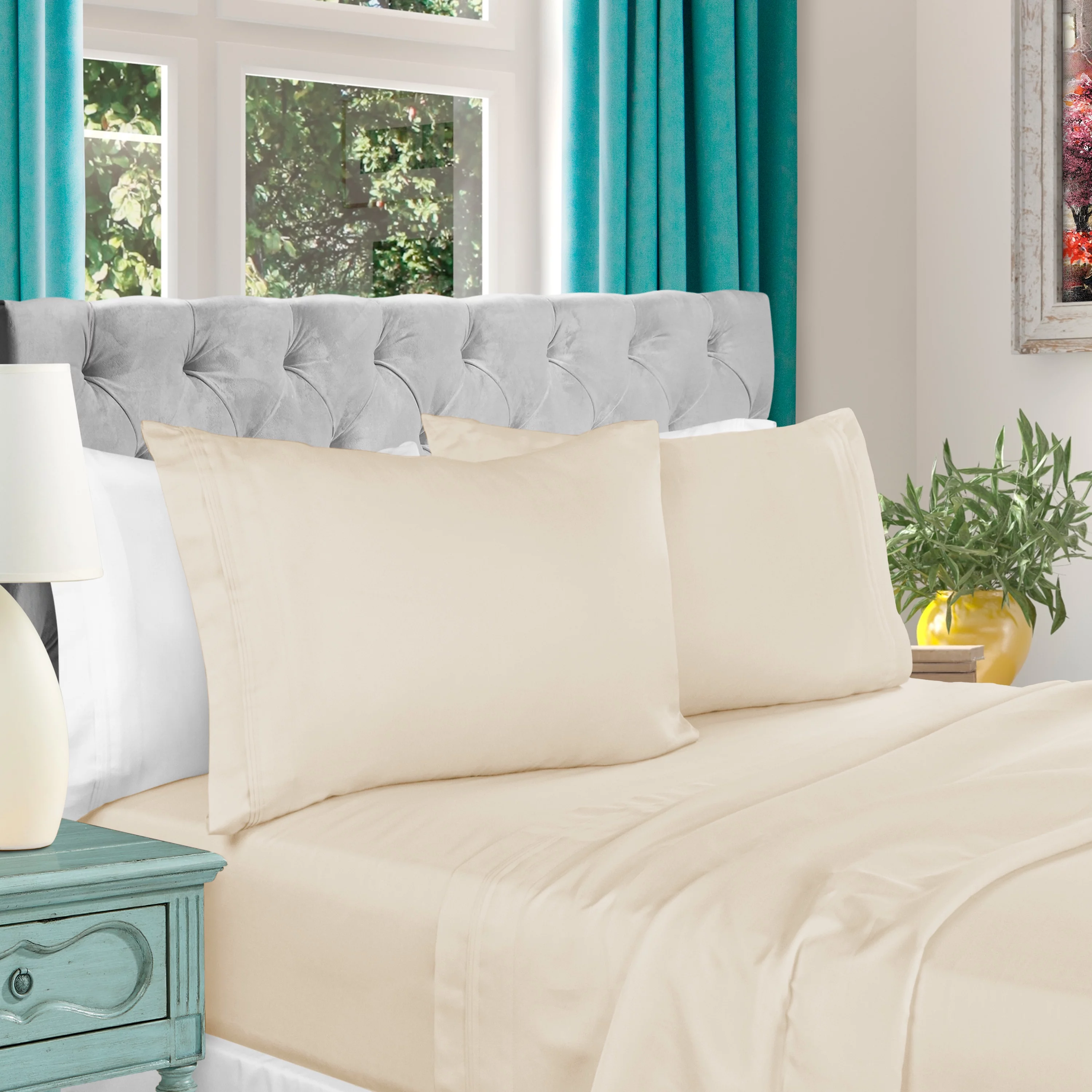 Superior Egyptian Cotton Sheet Set, California King, Ivory