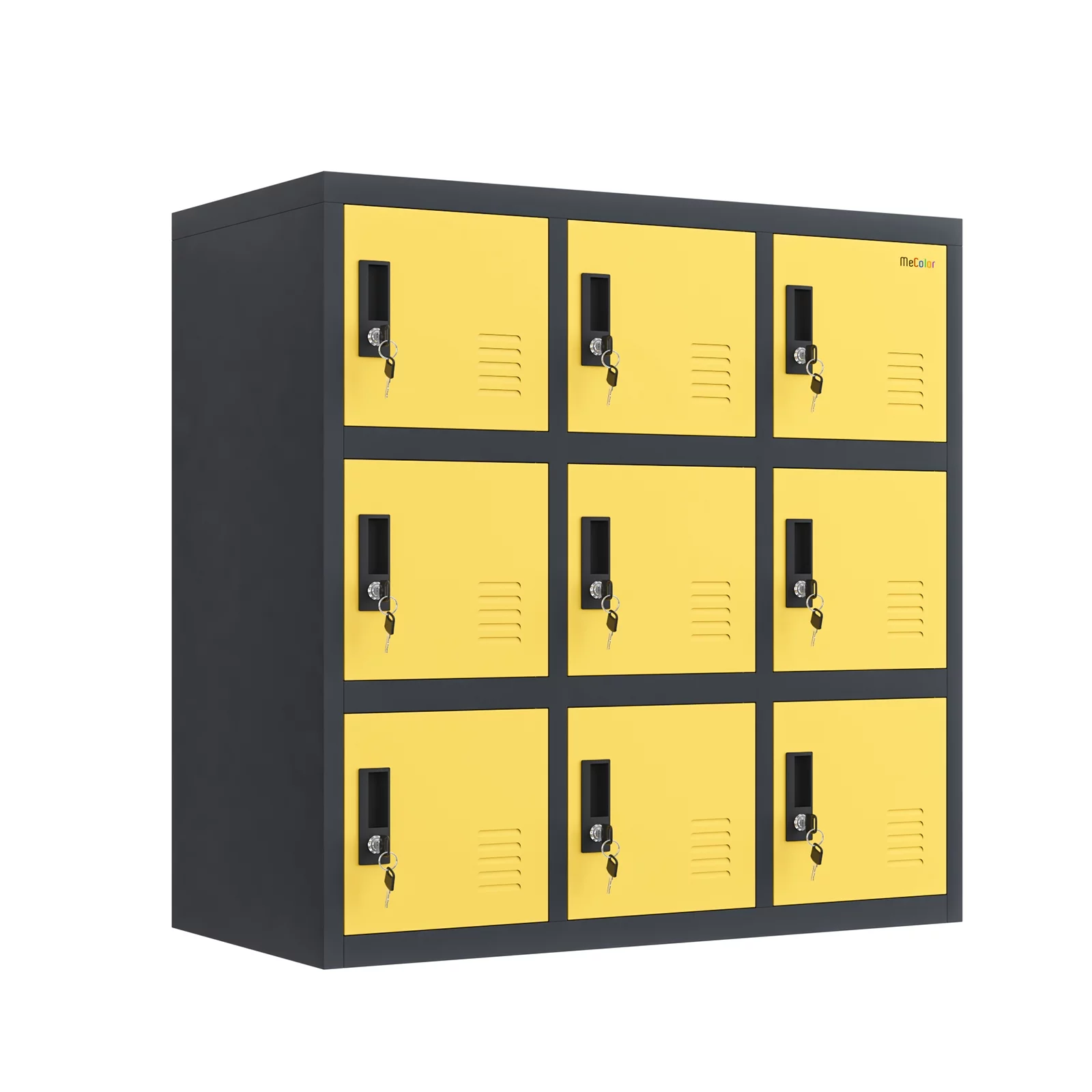 MECOLOR Metal Small Locker for Girls and Boys Bedroom School or Playroom Storage for Clothes,Bags,Toys and Book