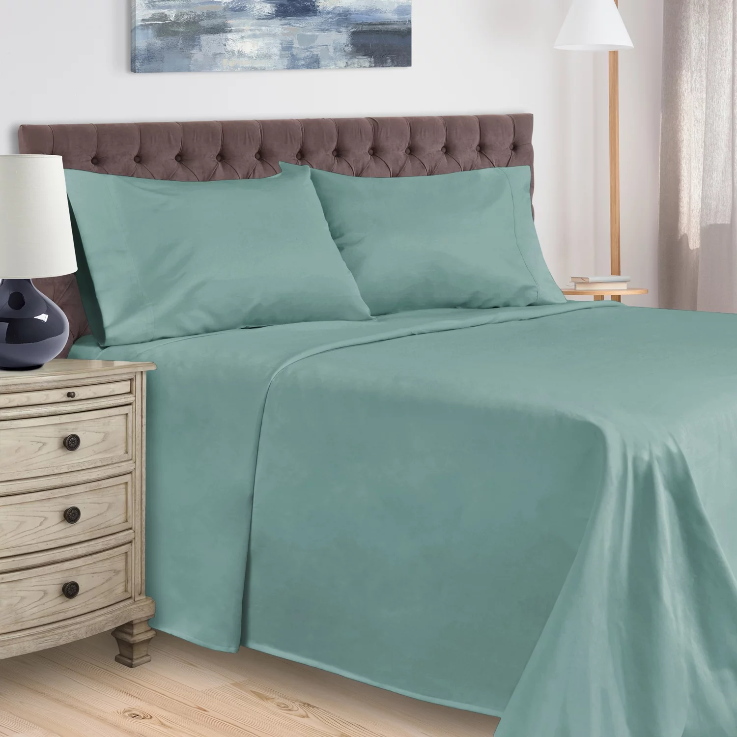 Superior Egyptian Cotton Solid Sheet Set, Full, Teal