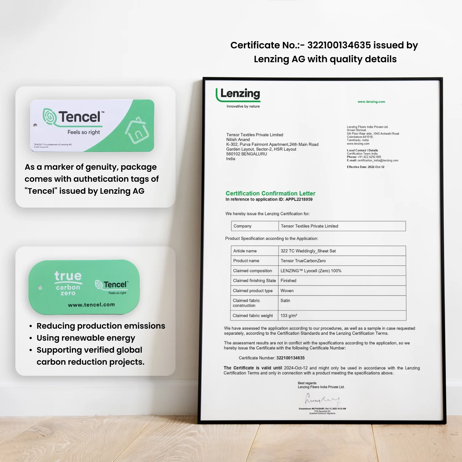 Weddingly Certified 100% Tencel Eucalyptus Lyocell Sheets|4 Piece Set|Sateen Weave|Gentle to skin|Genuity tags included(Queen,White)