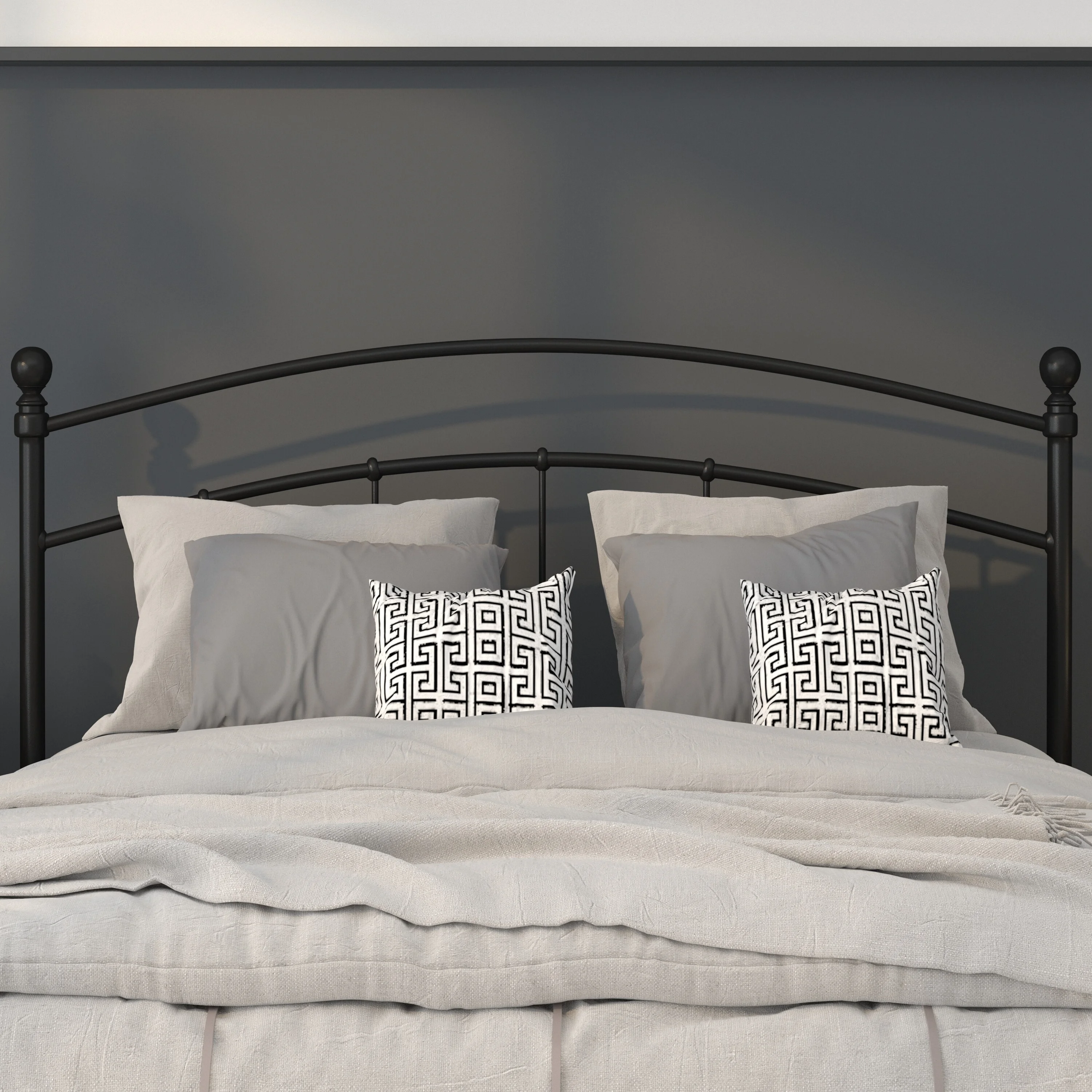 BSD National Supplies Pulman Classic Full Size Black Metal Headboard
