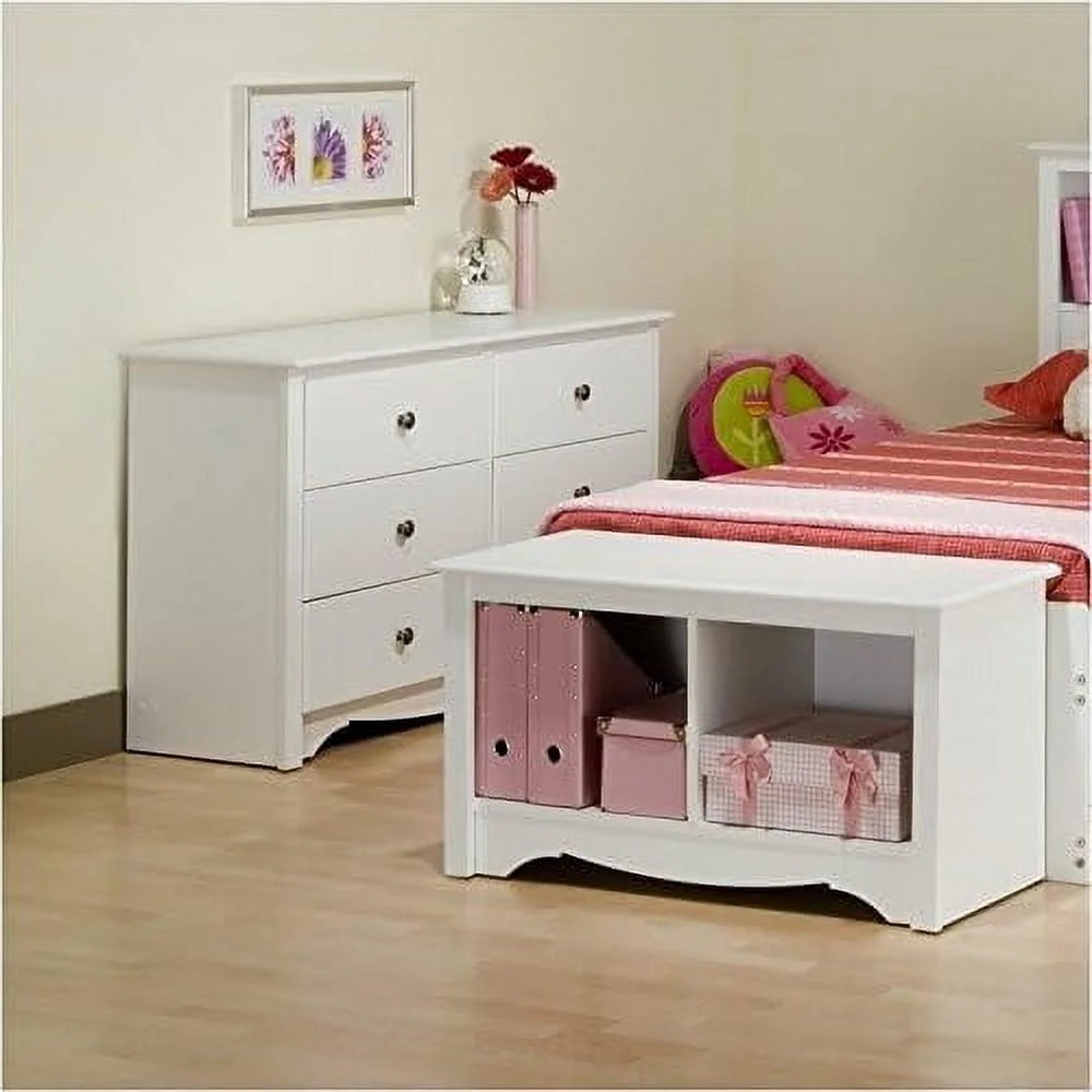 6 Drawer Double Dresser In White