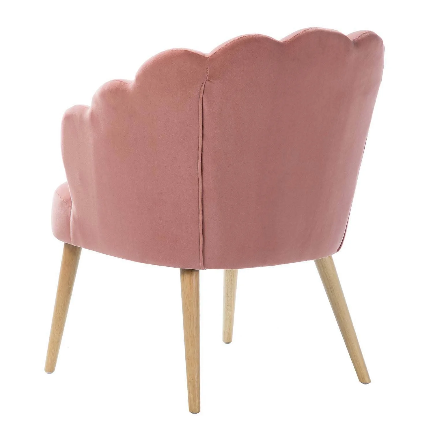 HULALA HOME Eleanora Morden Scalloped Velvet Arm Chair with Tufted Back by  PINK
