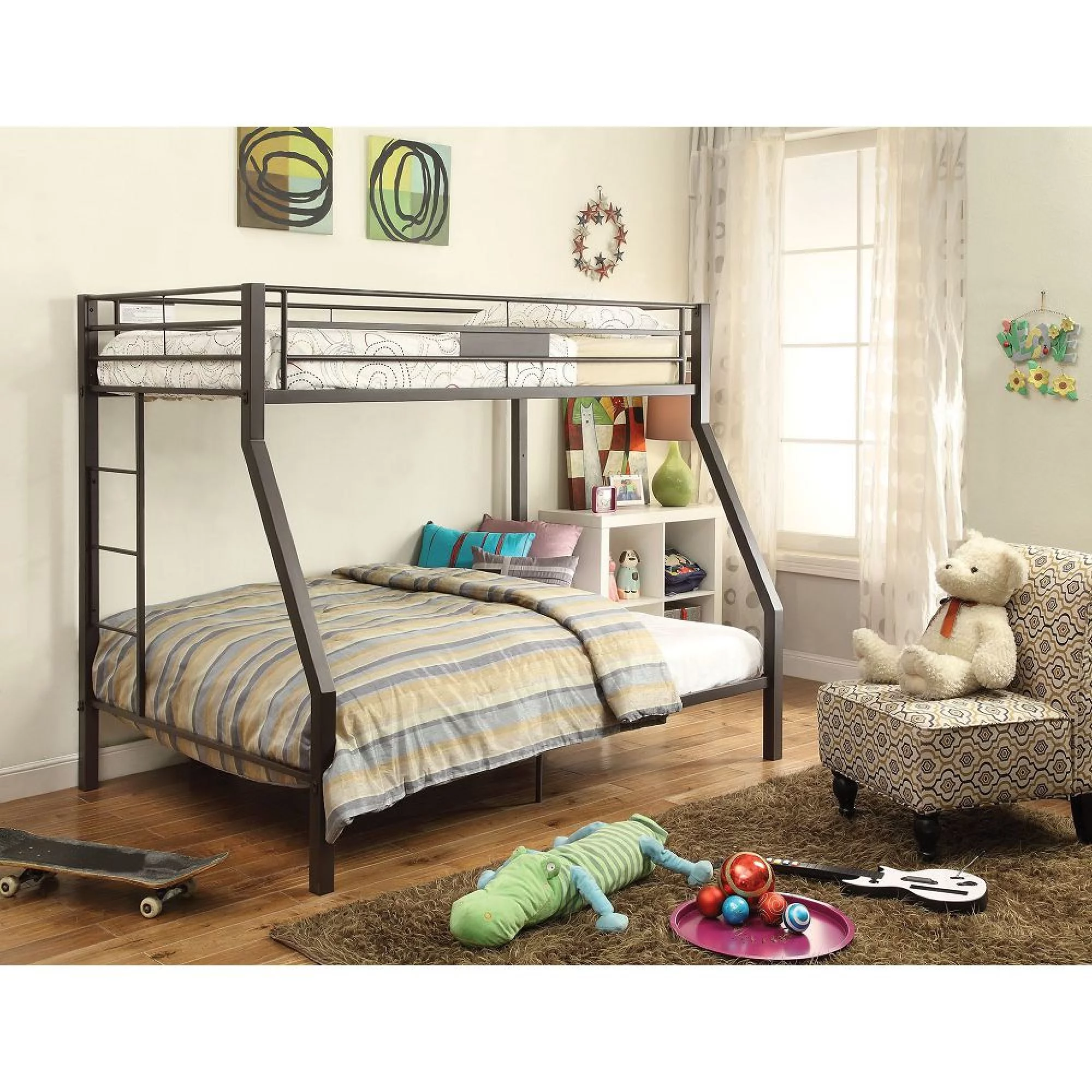 Miekor Furniture Limbra Bunk Bed (Twin/Full) in Sandy Brown