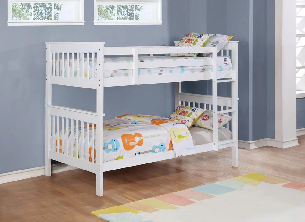 Coaster Chapman Transitional Wood Twin Over Twin Bunk Bed White