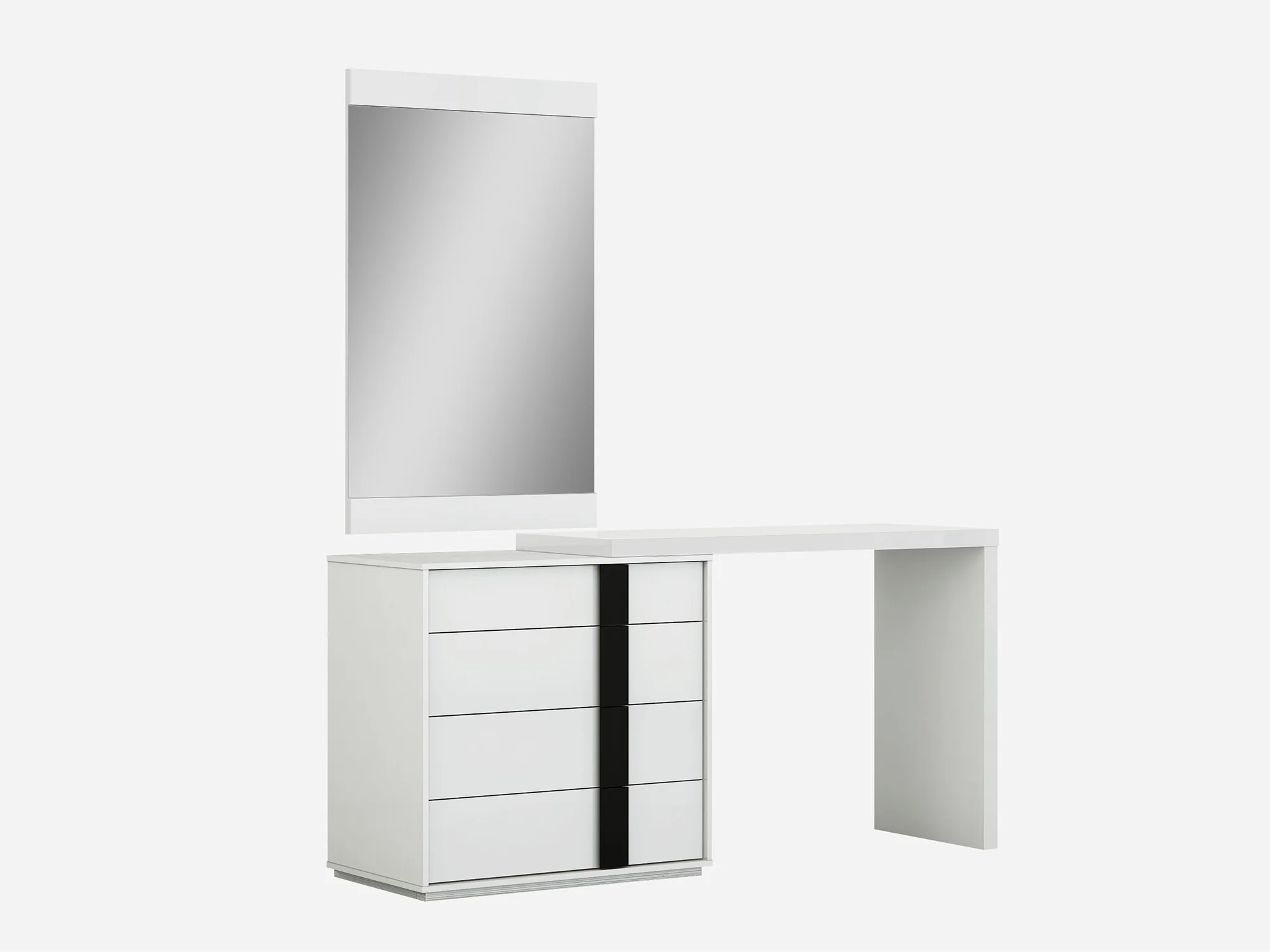 Whiteline Modern Living Kimberly Dresser Extension, White