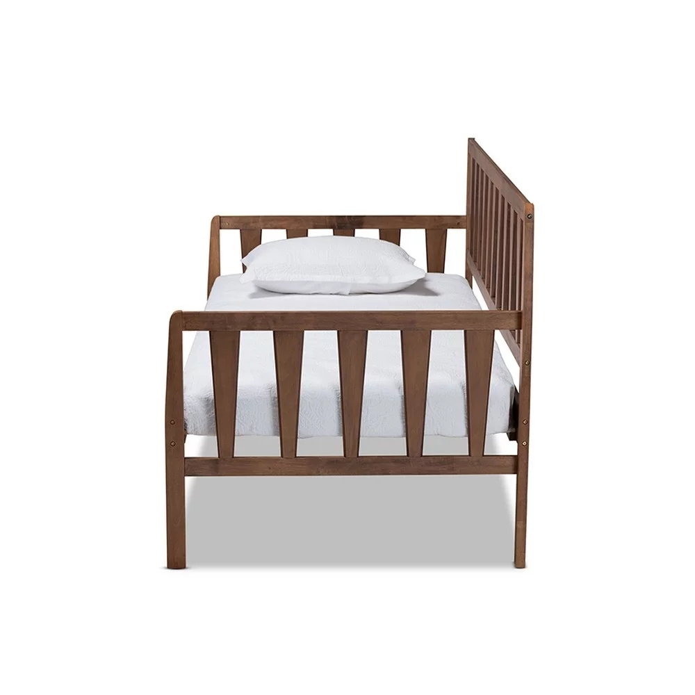 Midori Modern and Contemporary Transitional Walnut Brown Finished Wood Twin Size Daybed