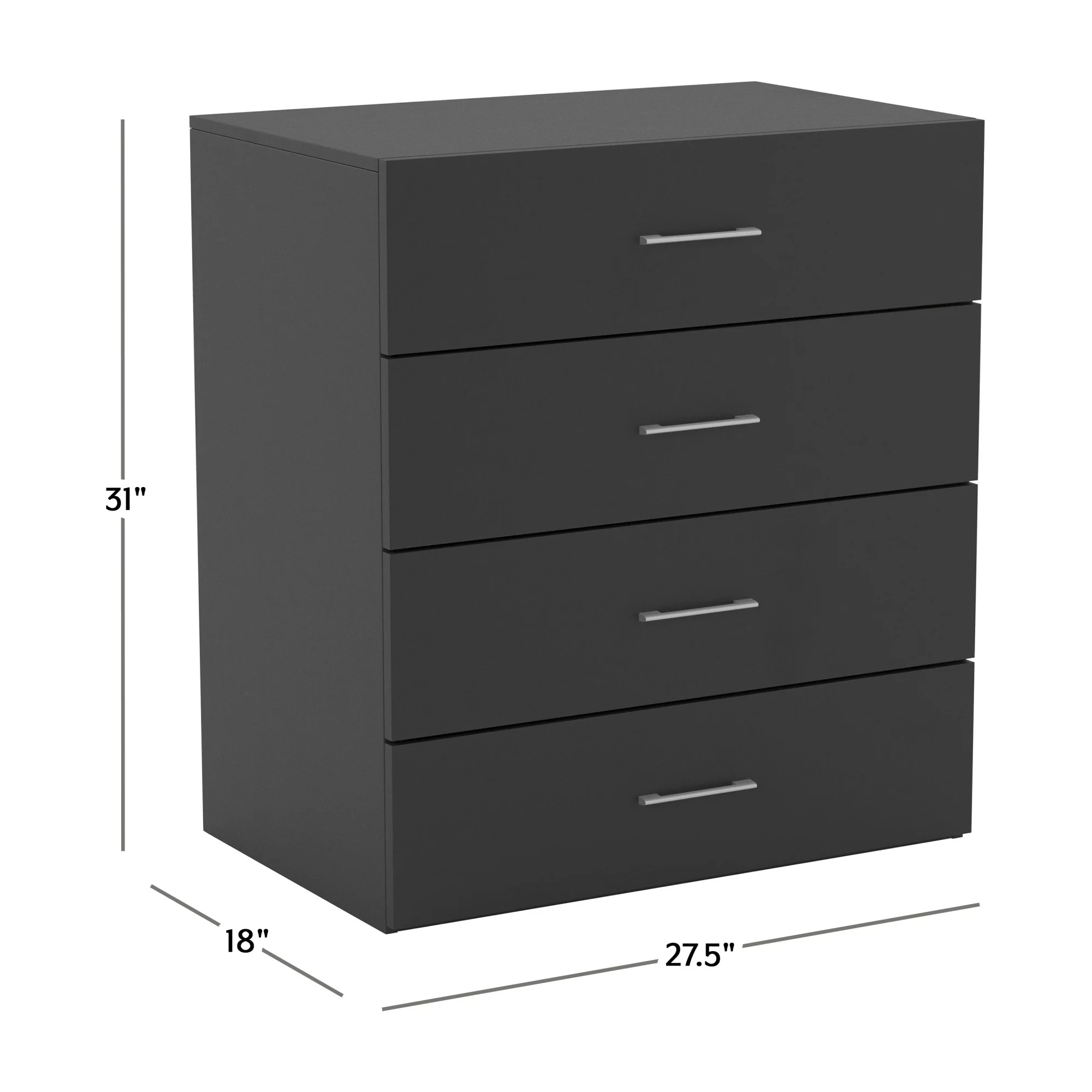 Lundy 4-Drawer Dresser, Black, by Hillsdale Living Essentials