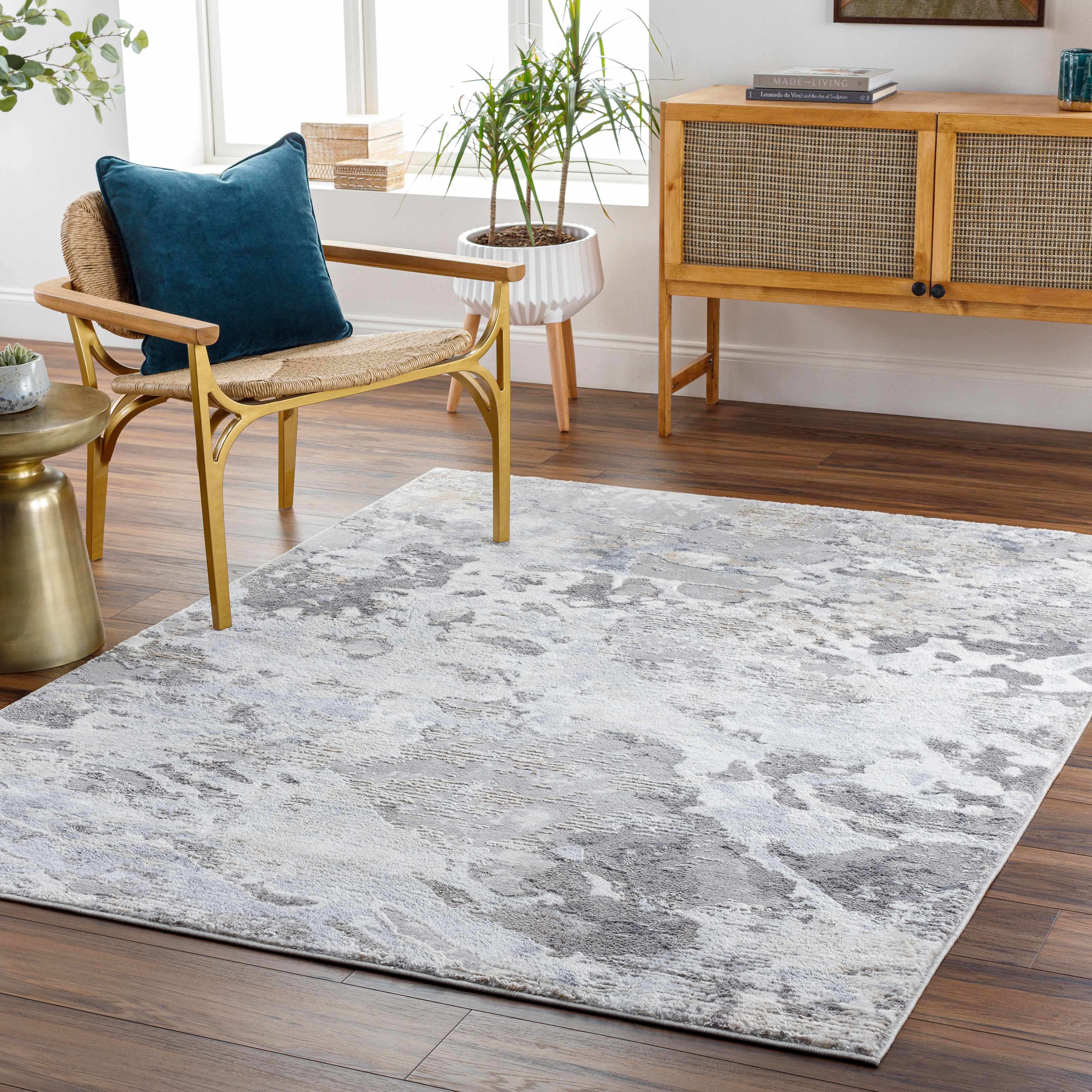 Hauteloom Bedlinog Living Room, Bedroom Area Rug - Modern - Gray, Black - 5'2