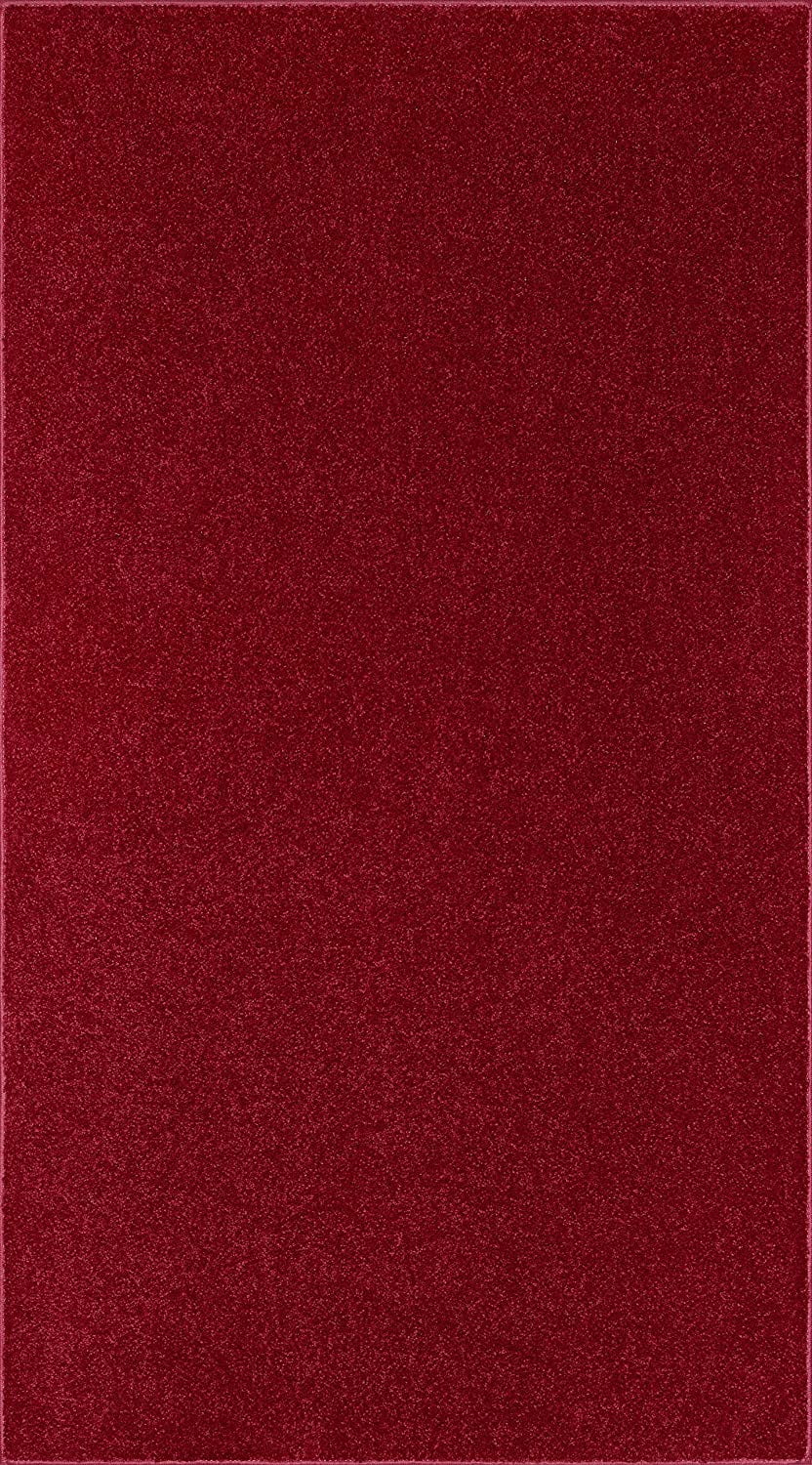 Home Queen Solid Color Area Rugs Burgundy - 3'x5'