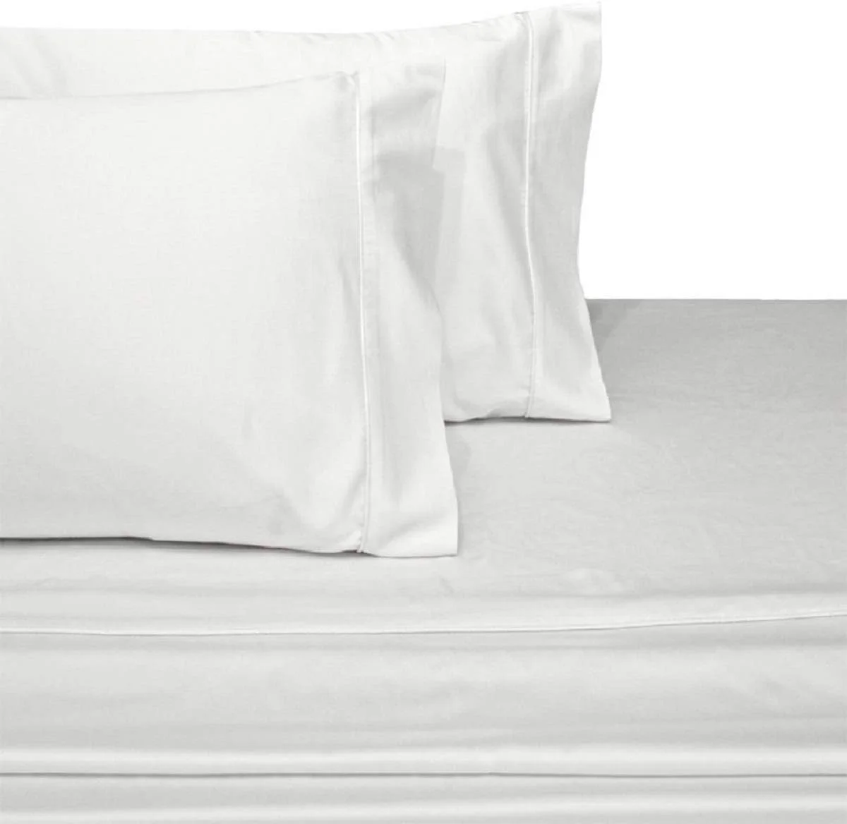 Solid White Queen Size Microfiber Attached Waterbed With Pole Attachment. Pole Not Included