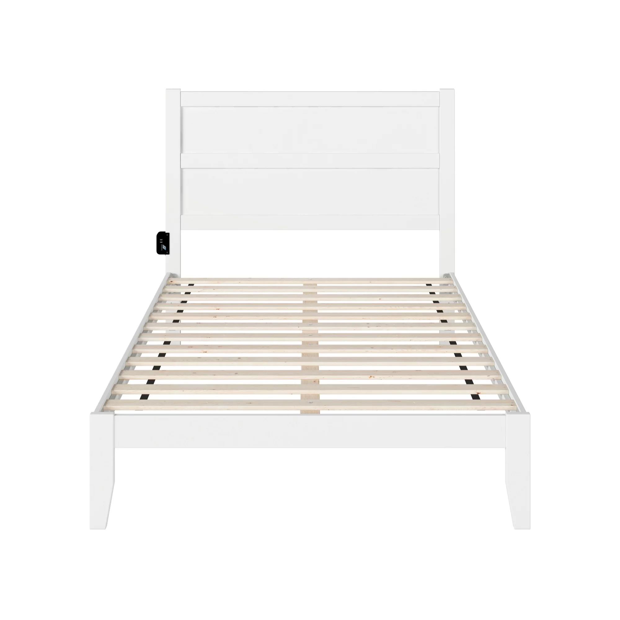 AFI NoHo Traditional Solid Wood Full Platform Bed with USB Charger in White
